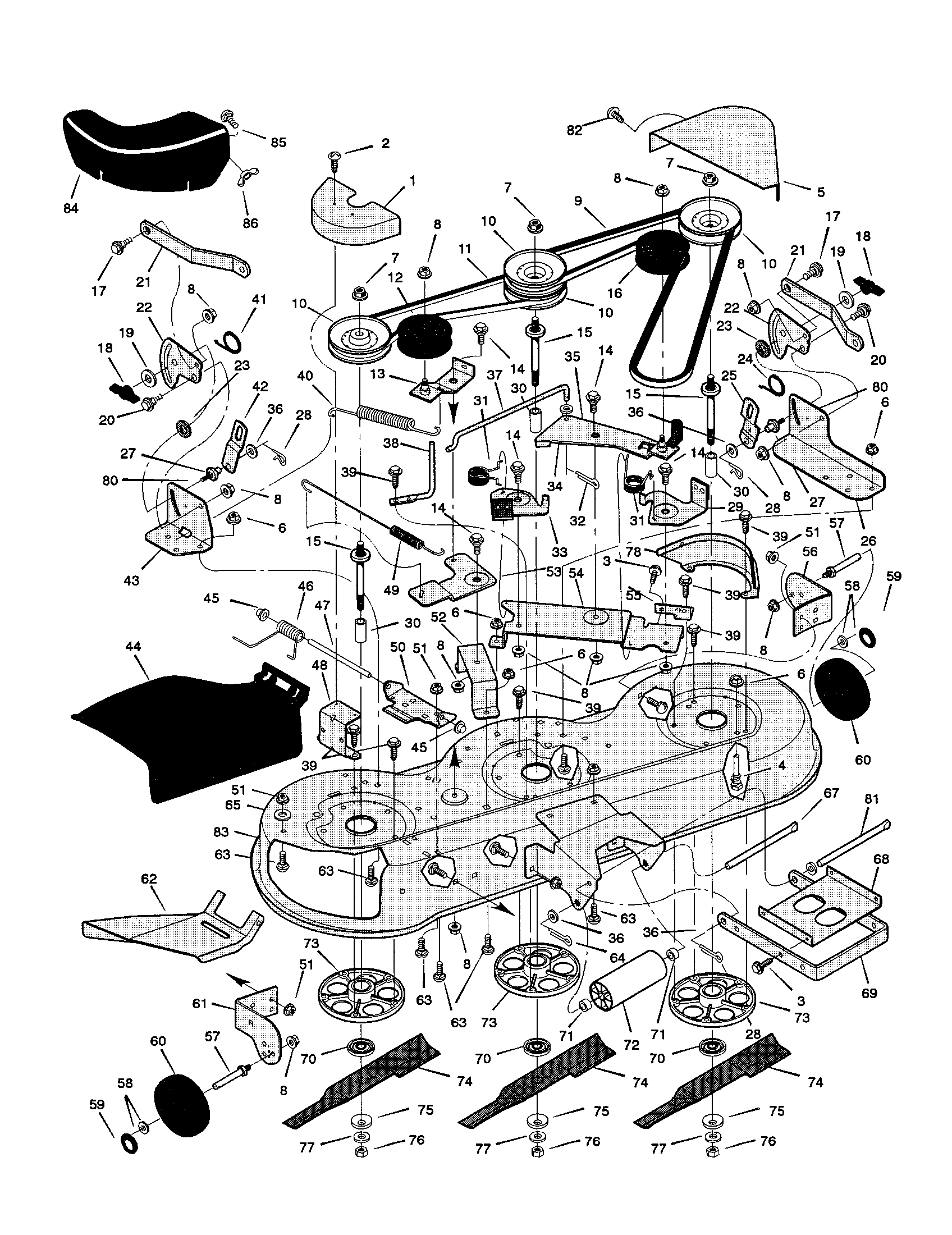 Murray 46569X9A mower housing diagram