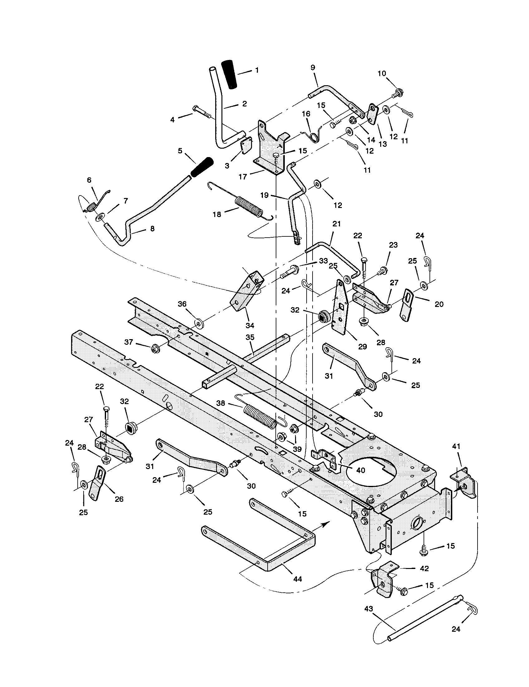 Murray 42586X9A mower housing suspension diagram