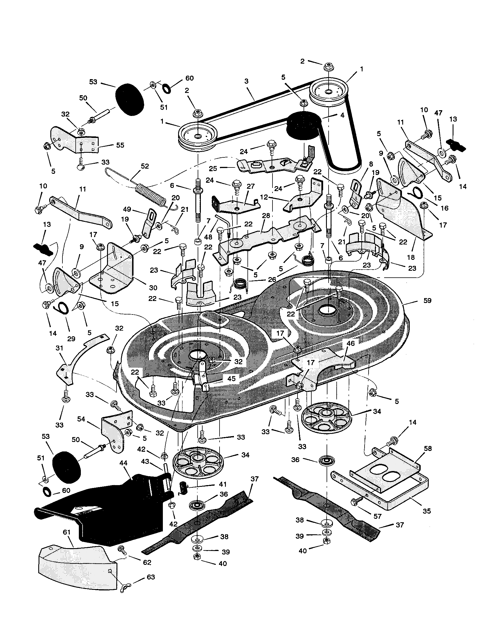 Murray 42586X9A mower housing diagram