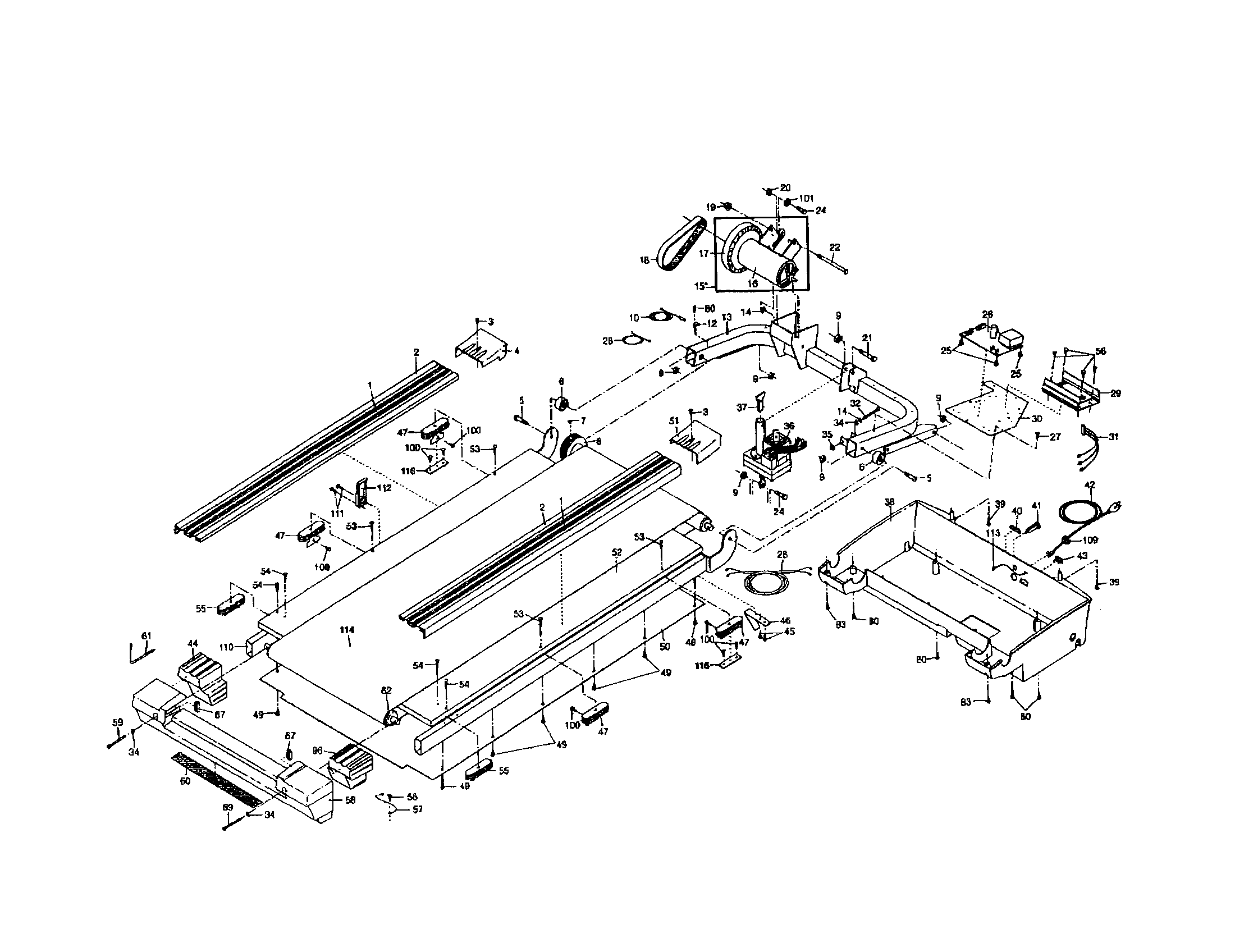 NordicTrack 831298843 walking belt diagram