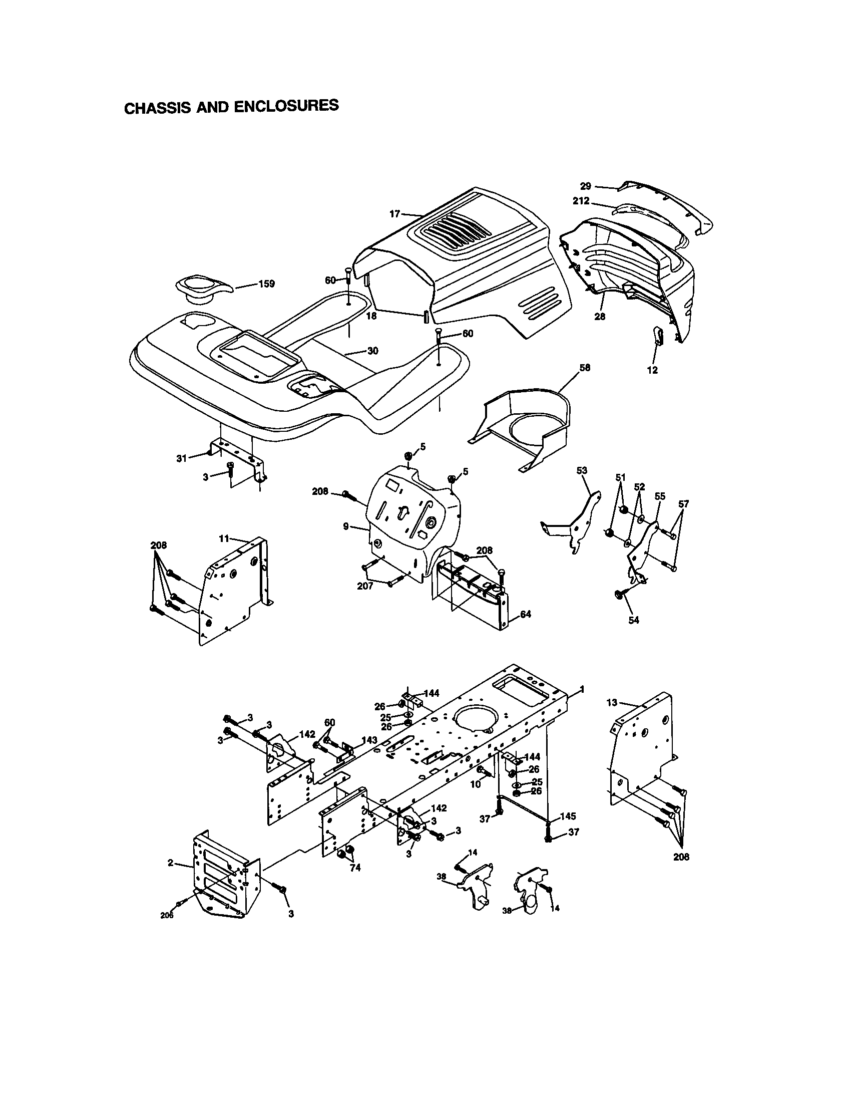 Craftsman 917272063 chassis and enclosures diagram