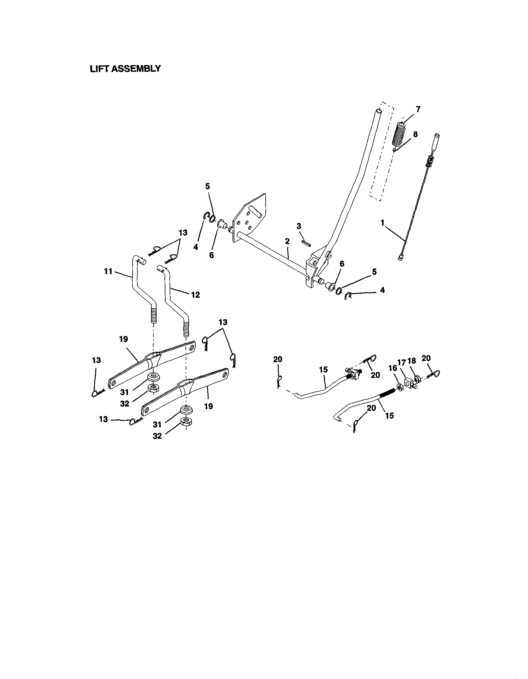 Craftsman 917272063 lift assembly diagram