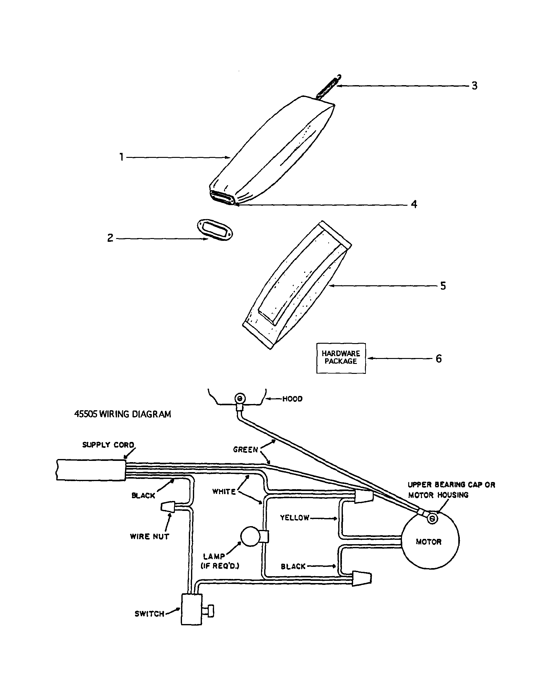 Eureka S639A bag and wiring diagram