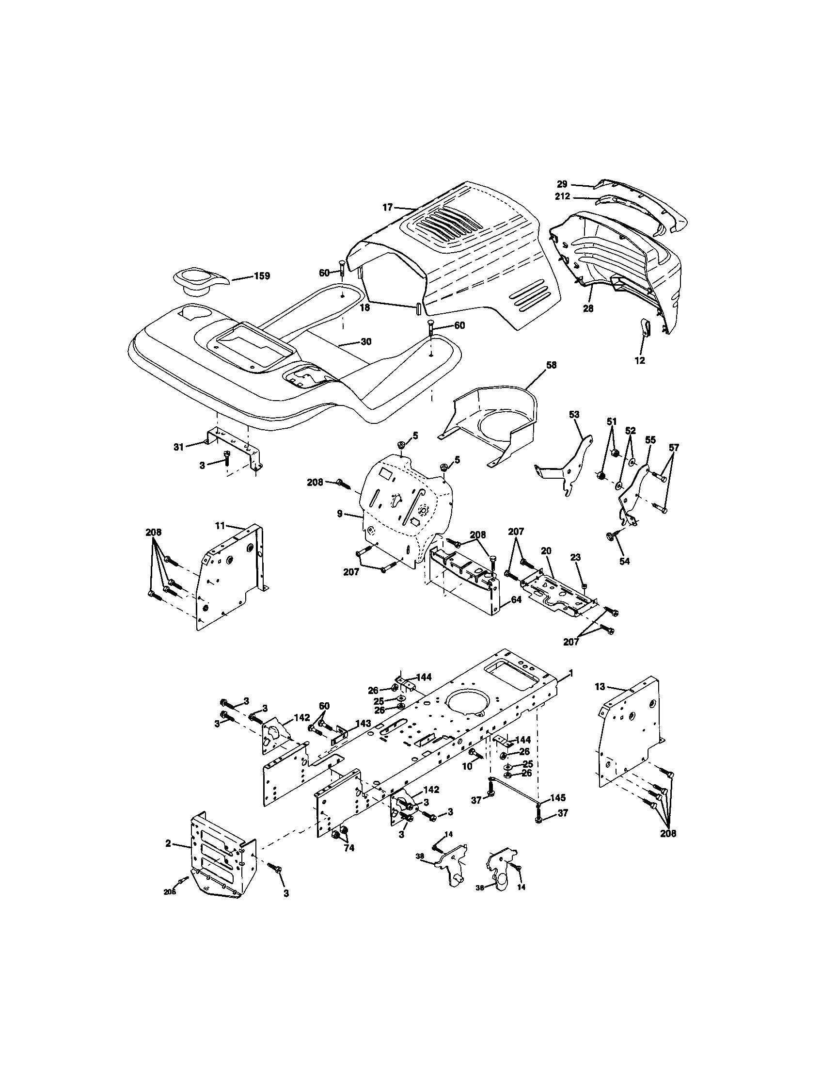 Craftsman 917271823 chassis and enclosures diagram