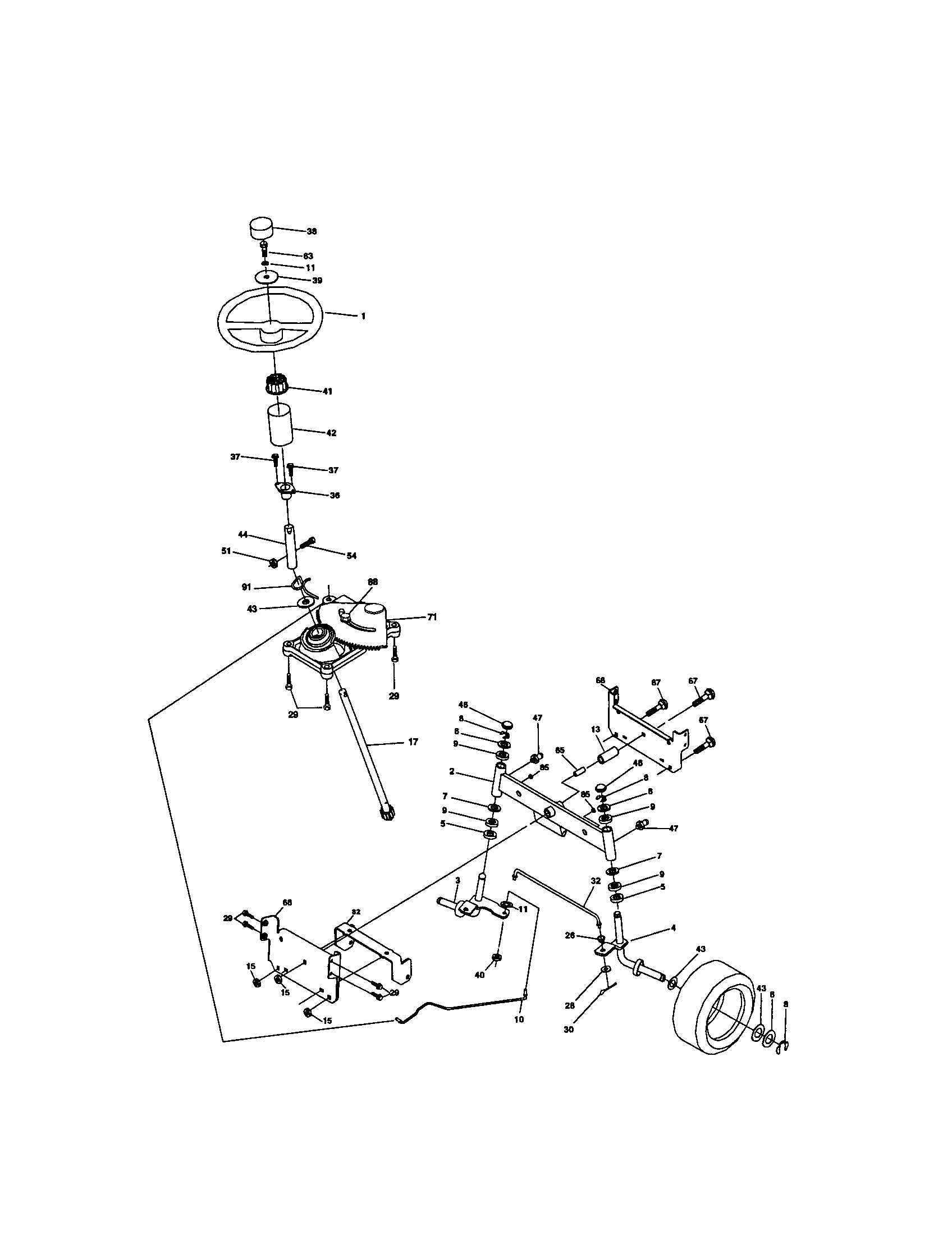 Craftsman 917271823 steering assembly diagram