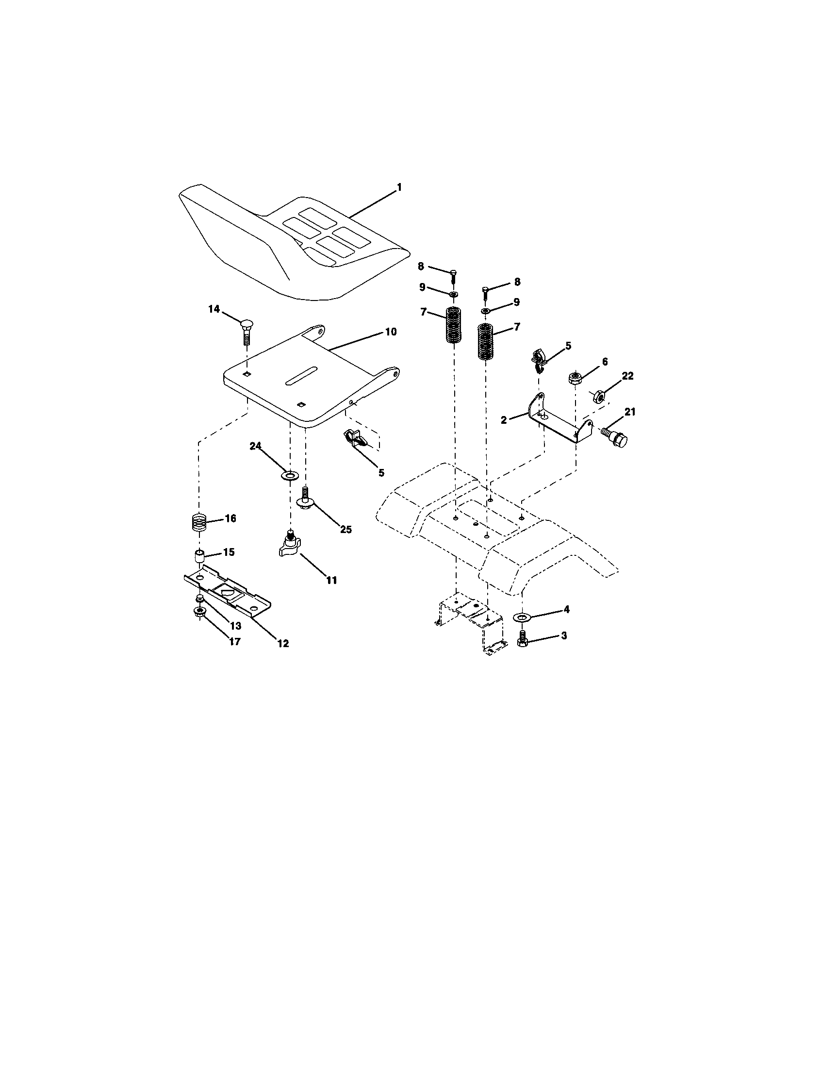 Craftsman 917271823 seat assembly diagram