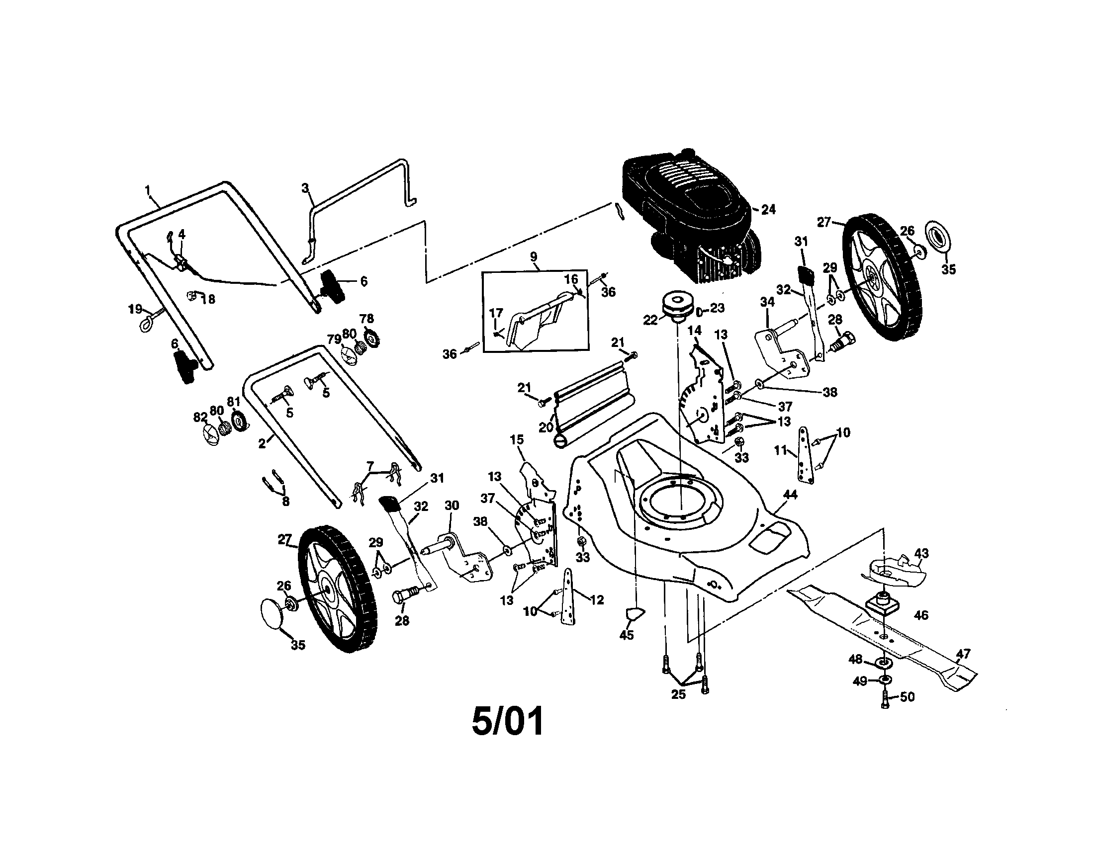 Craftsman 917378421 rotary lawn mower diagram