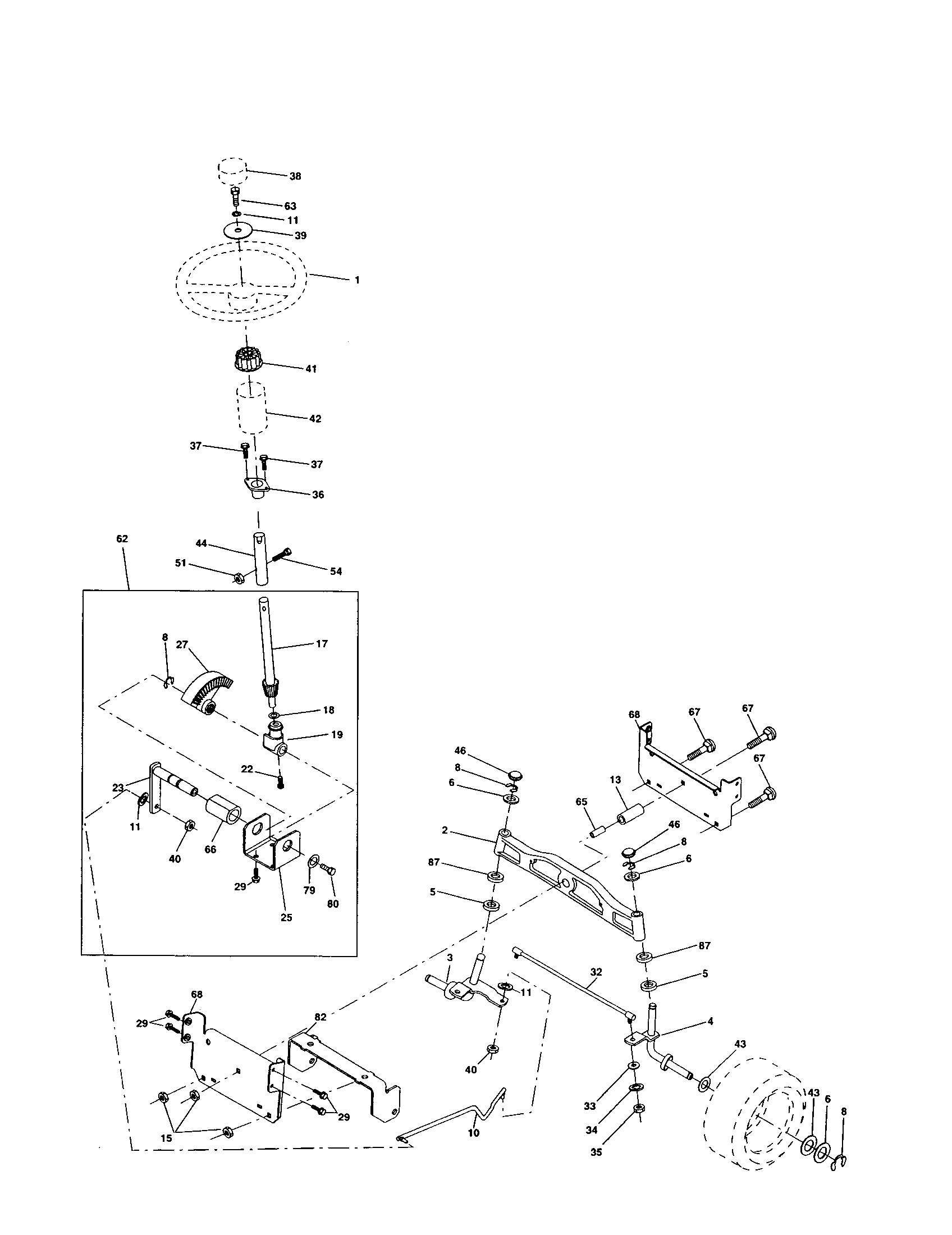 Craftsman 917259443 steering assembly diagram