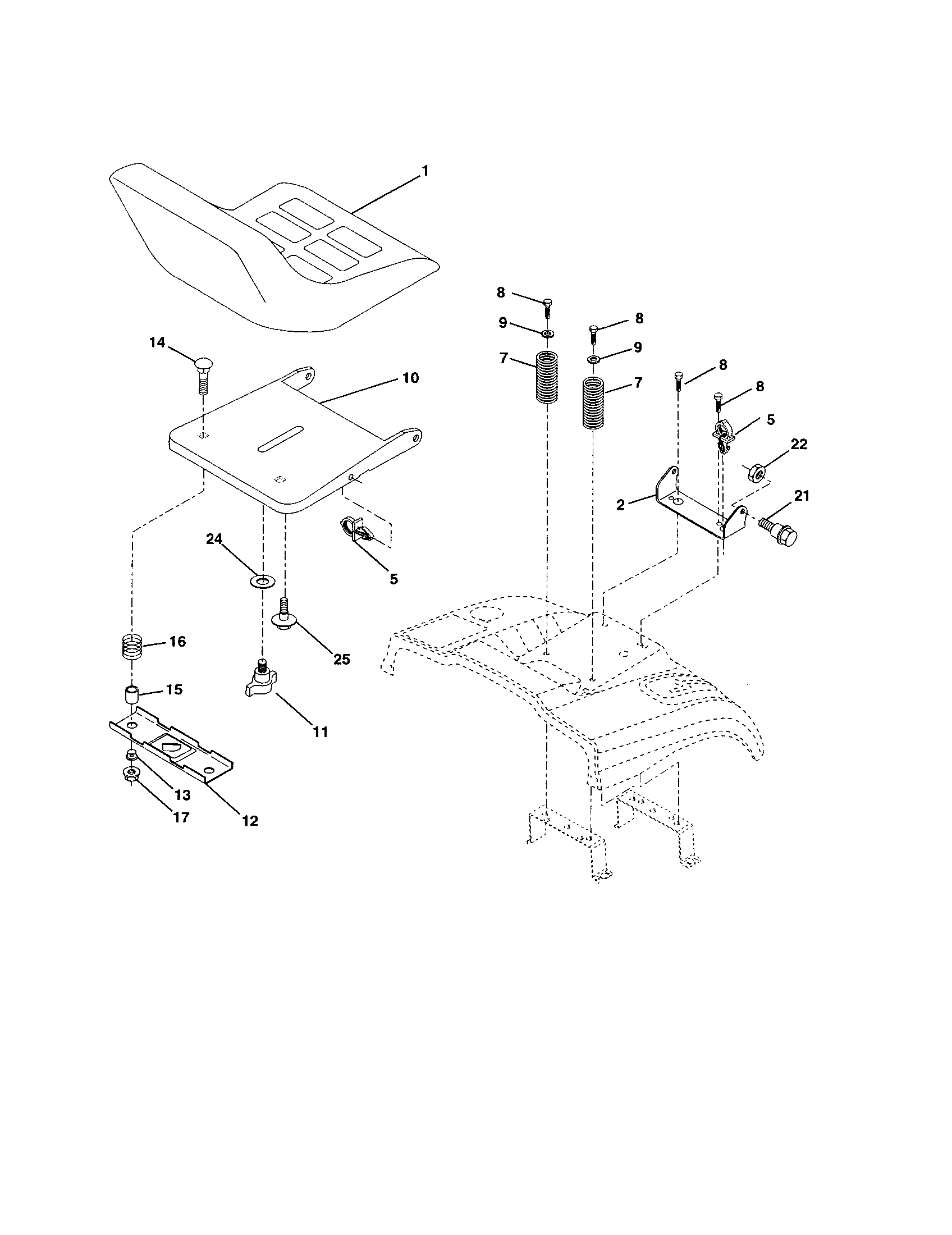 Craftsman 917259443 seat assembly diagram
