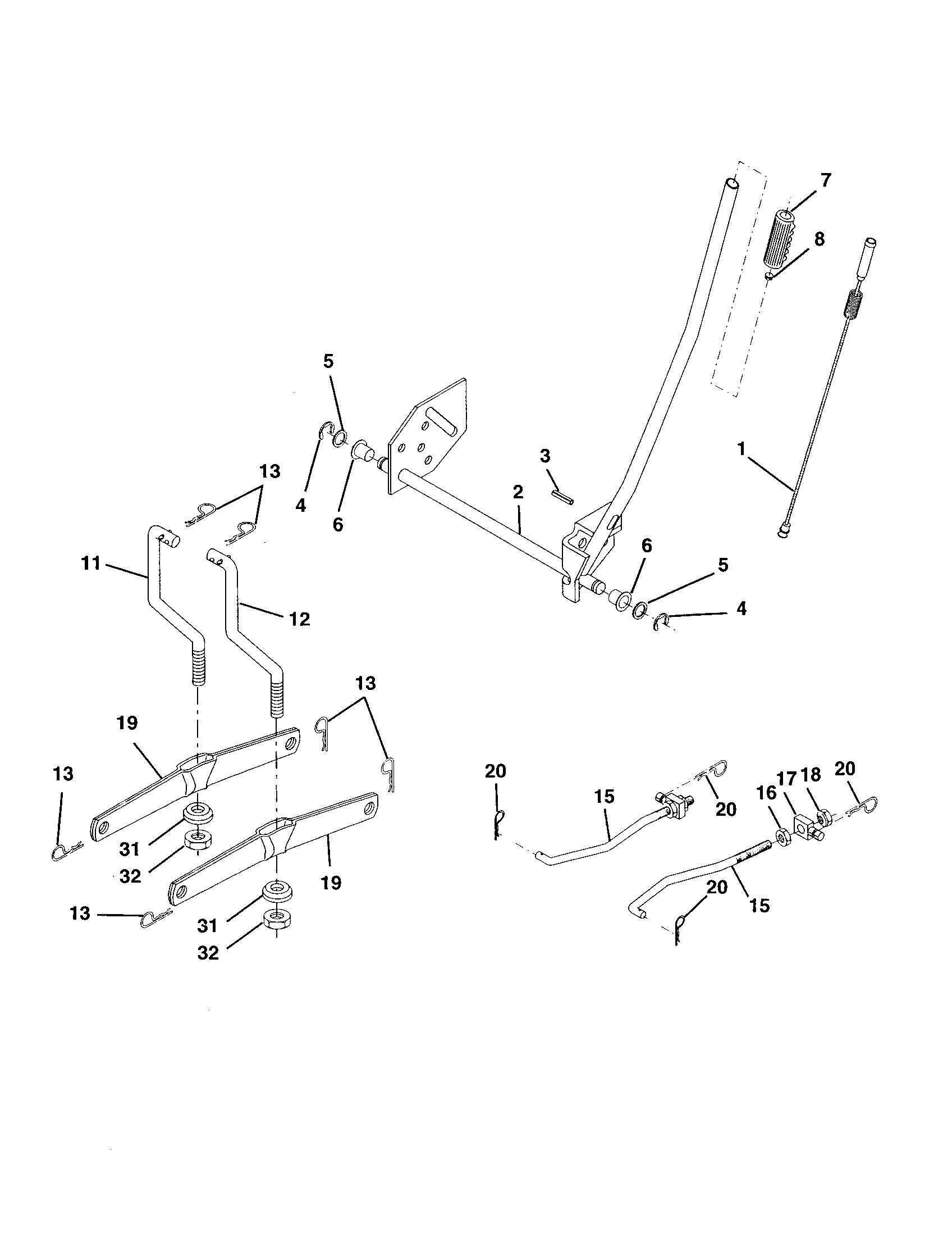 Craftsman 917259443 mower lift diagram