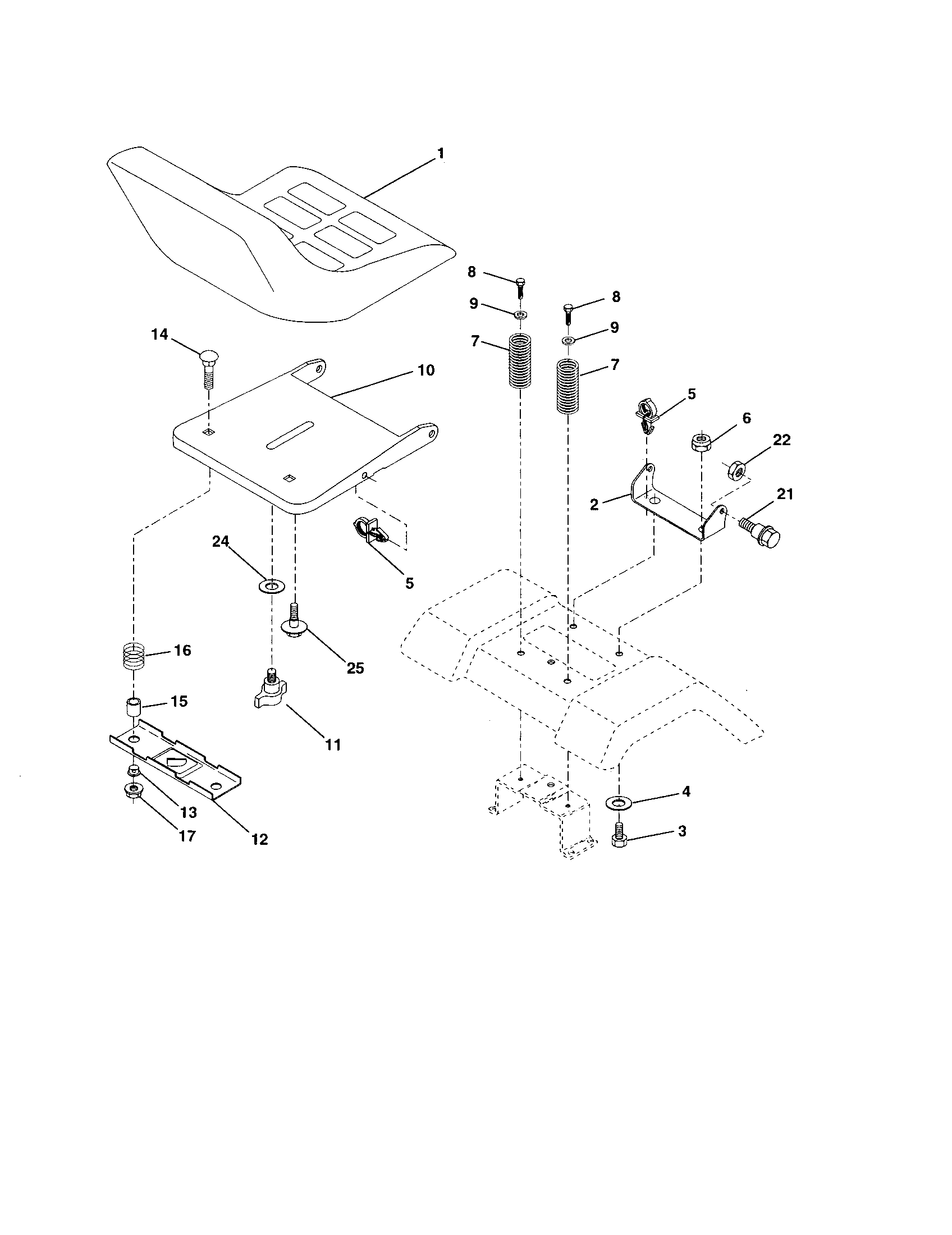 Craftsman 917250431 seat assembly diagram