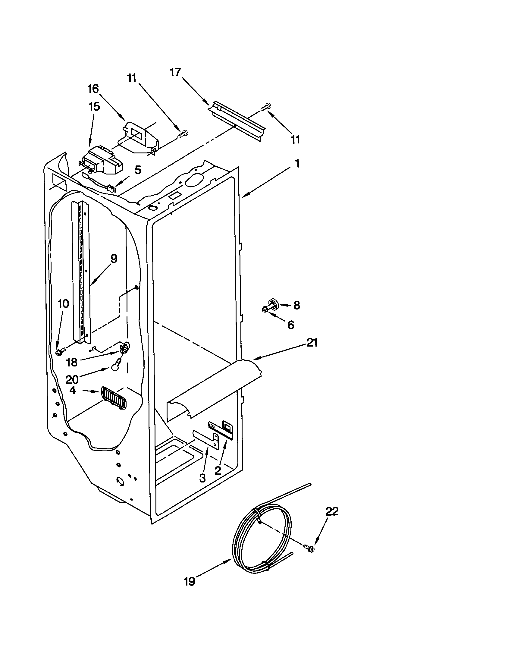 Kenmore 10652254100 refrigerator liner diagram