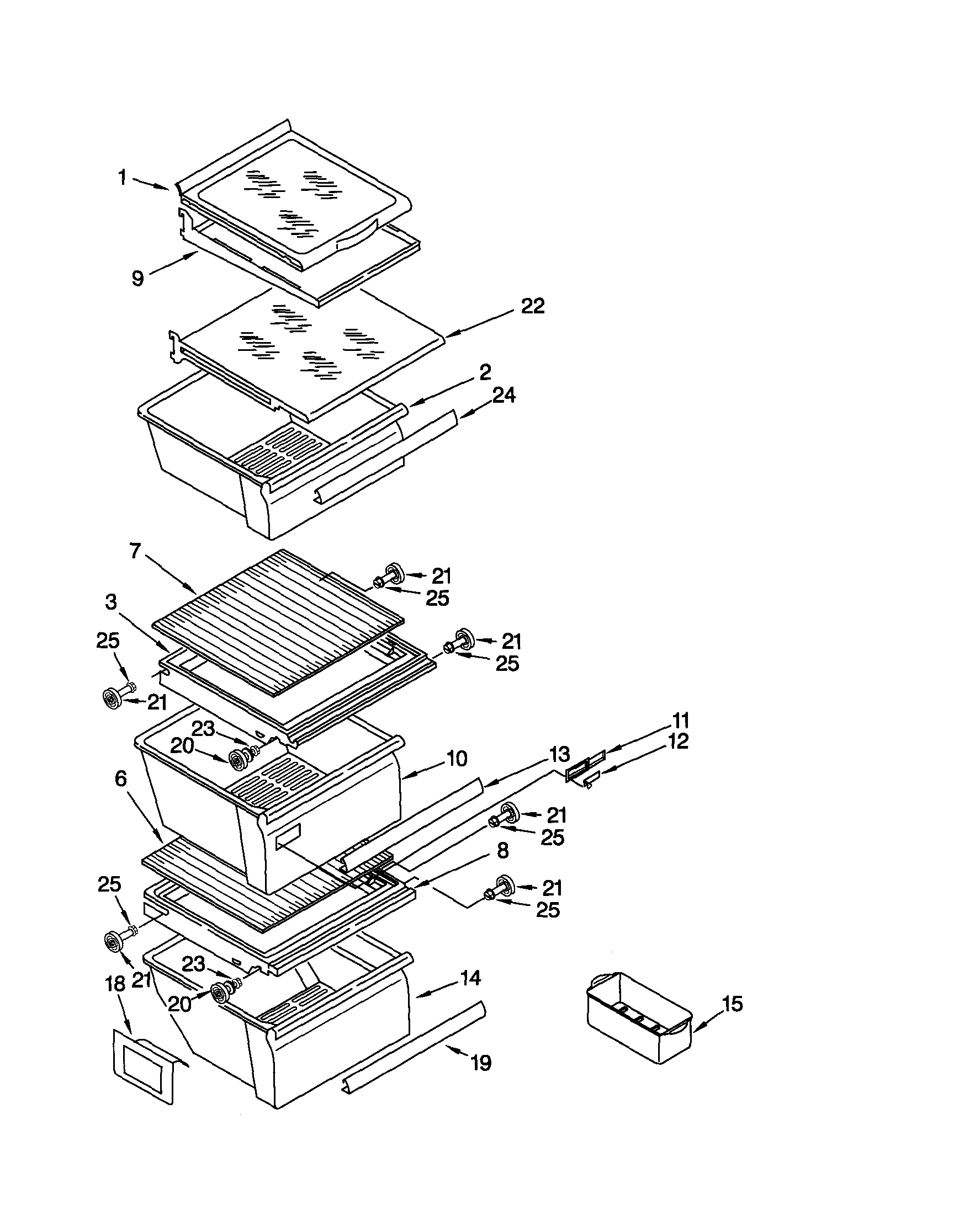 Kenmore 10652254100 refrigerator shelf diagram