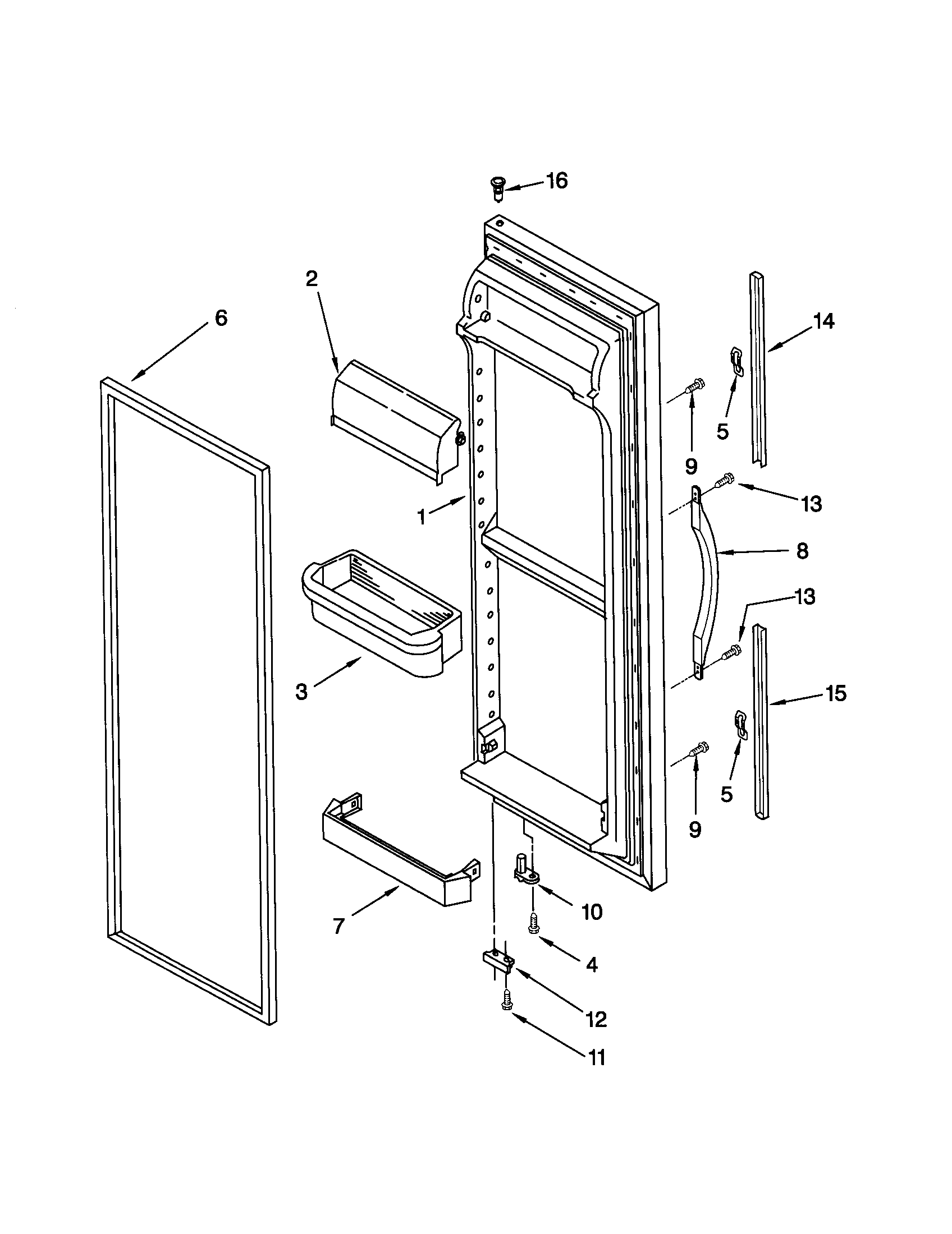 Kenmore 10652254100 refrigerator door diagram