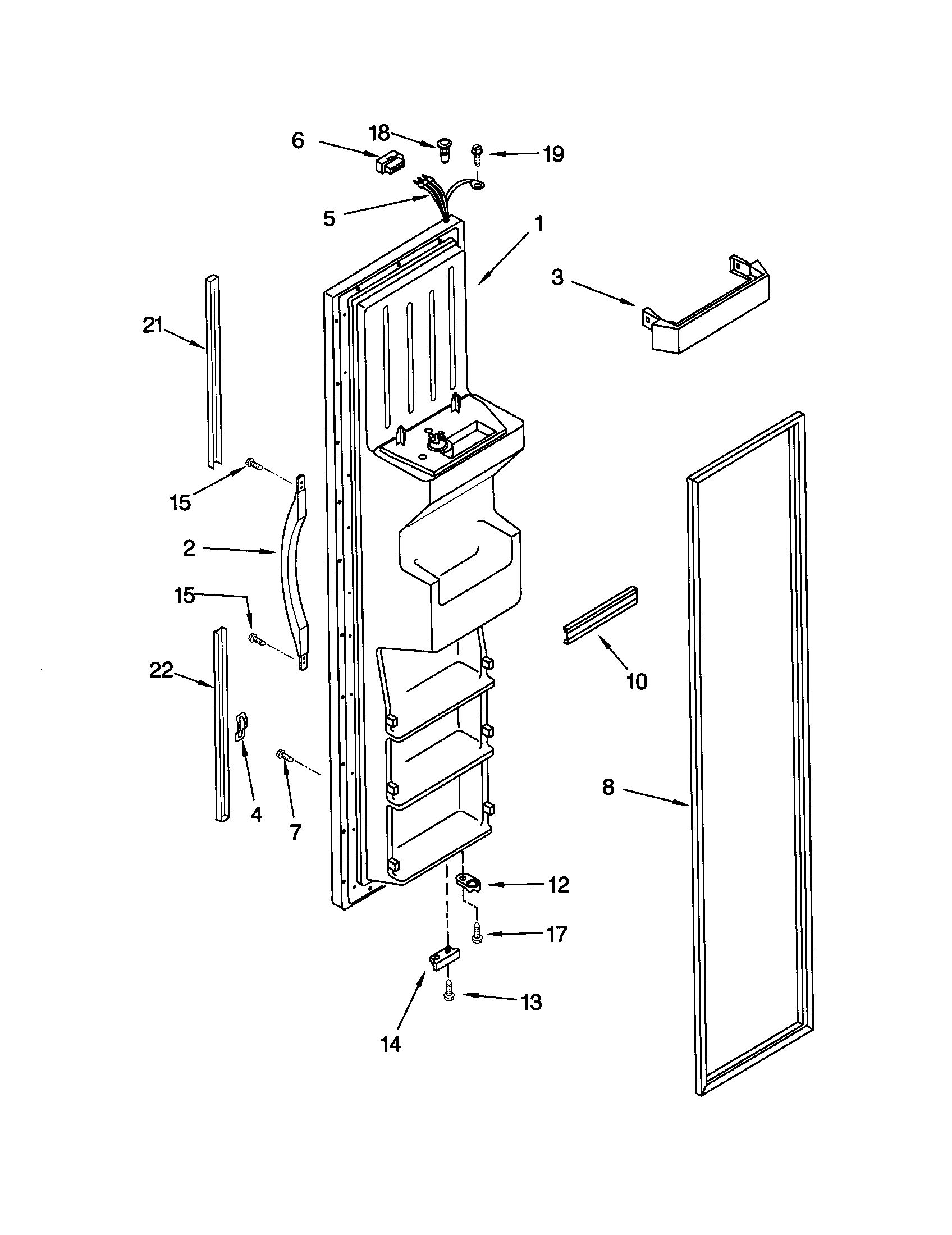 Kenmore 10652254100 freezer door diagram