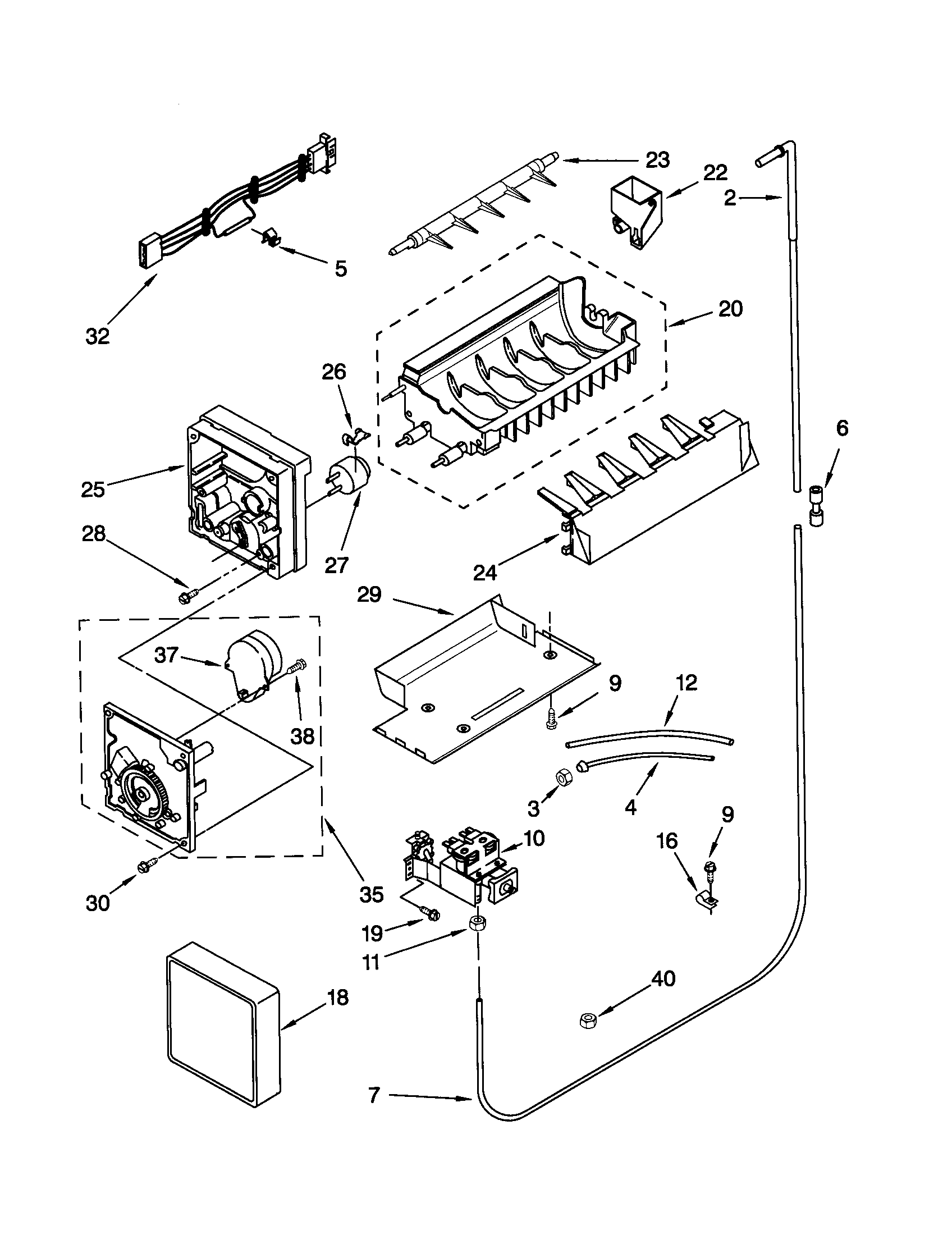 Kenmore 10652254100 icemaker diagram