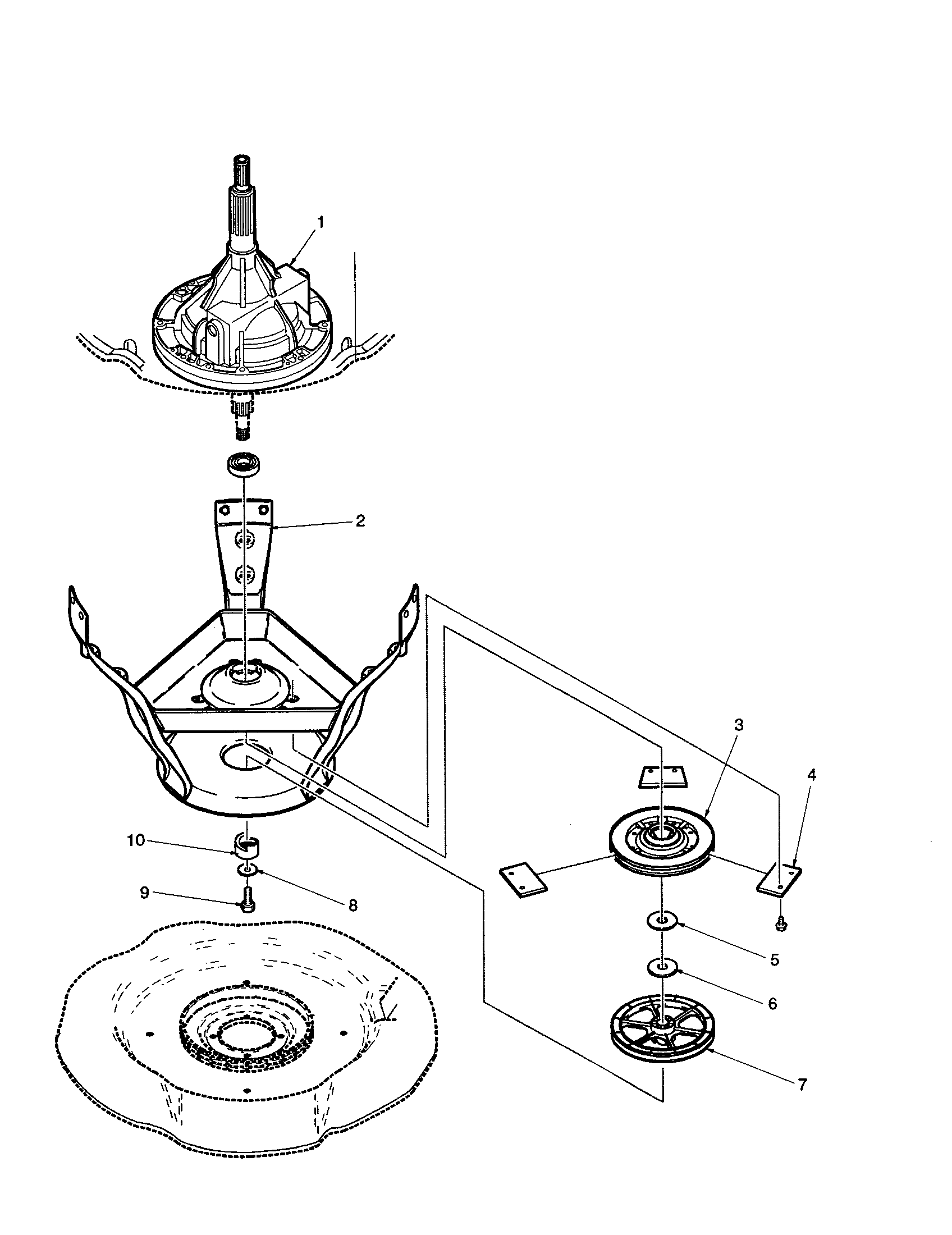 Amana DLW330RA-PDLW330RA bearings/brake/transmission diagram