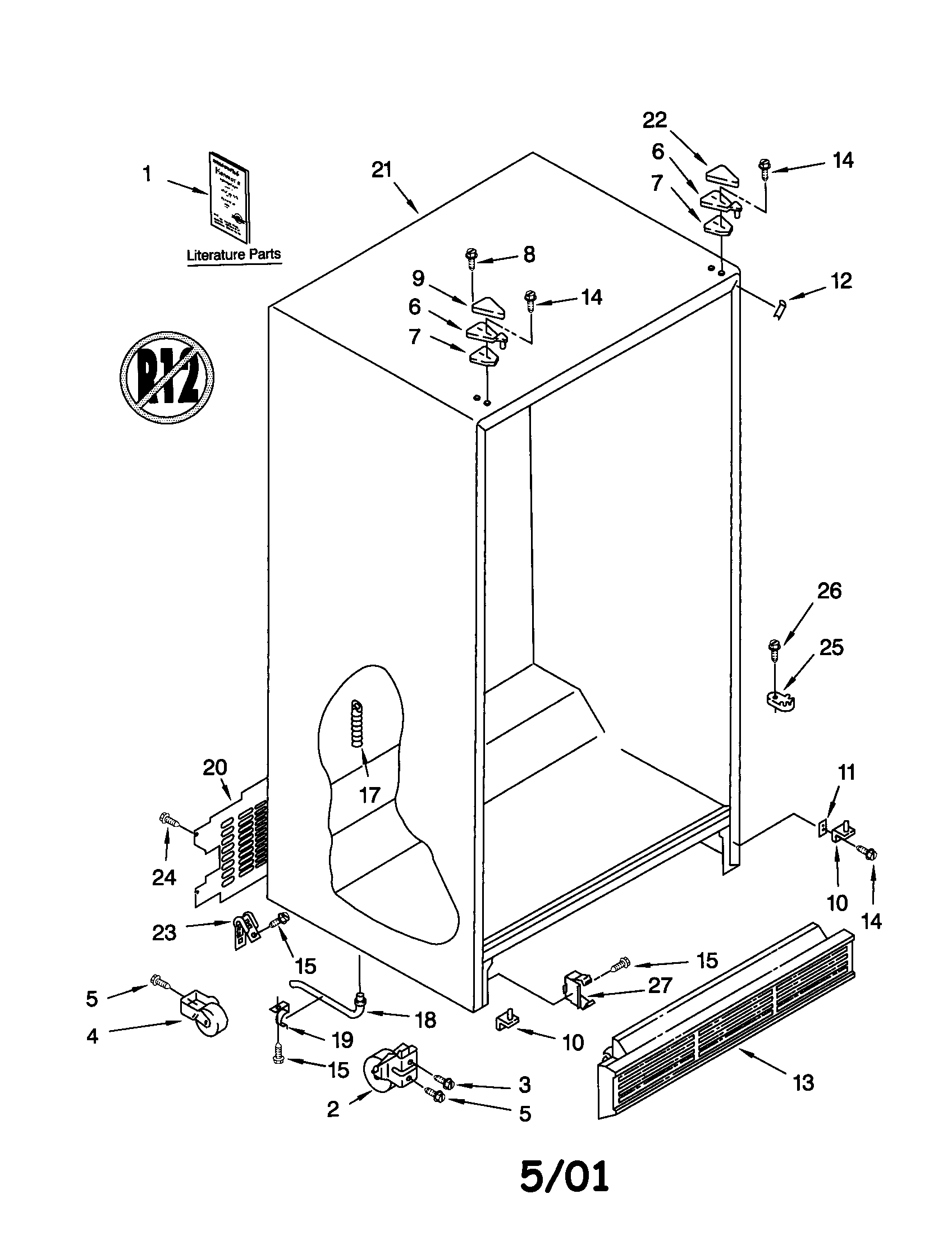 Kenmore 10650512003 cabinet diagram