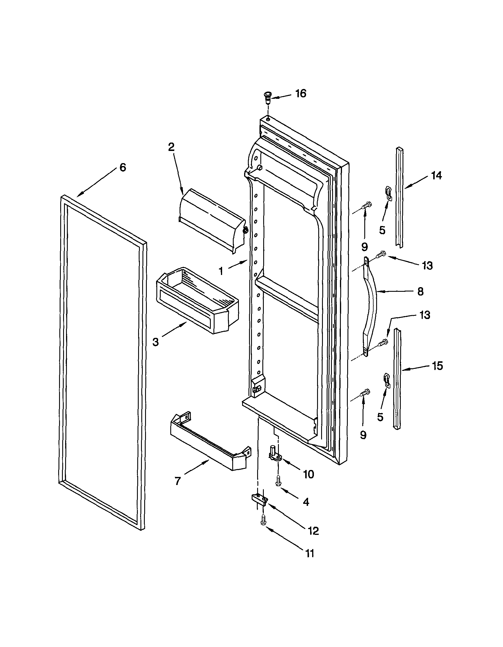 Kenmore 10650512003 refrigerator door diagram