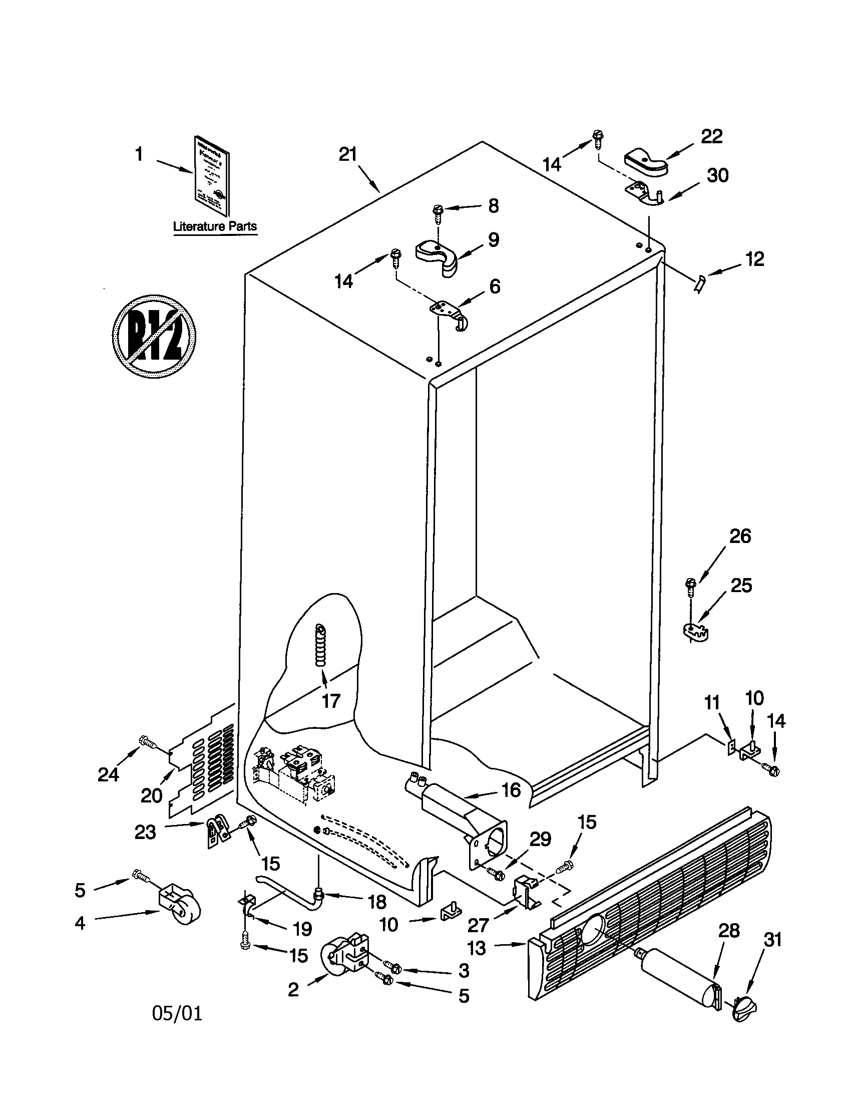 Kenmore 10651524100 cabinet diagram