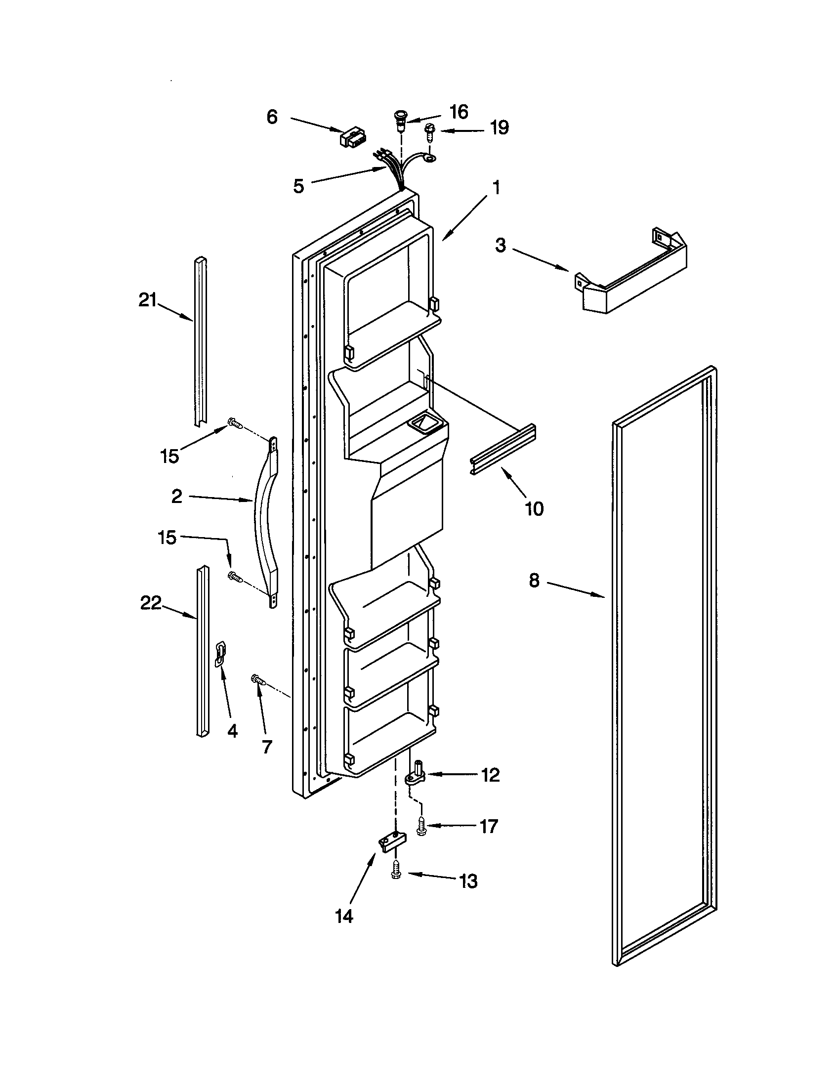 Kenmore 10651524100 freezer door diagram