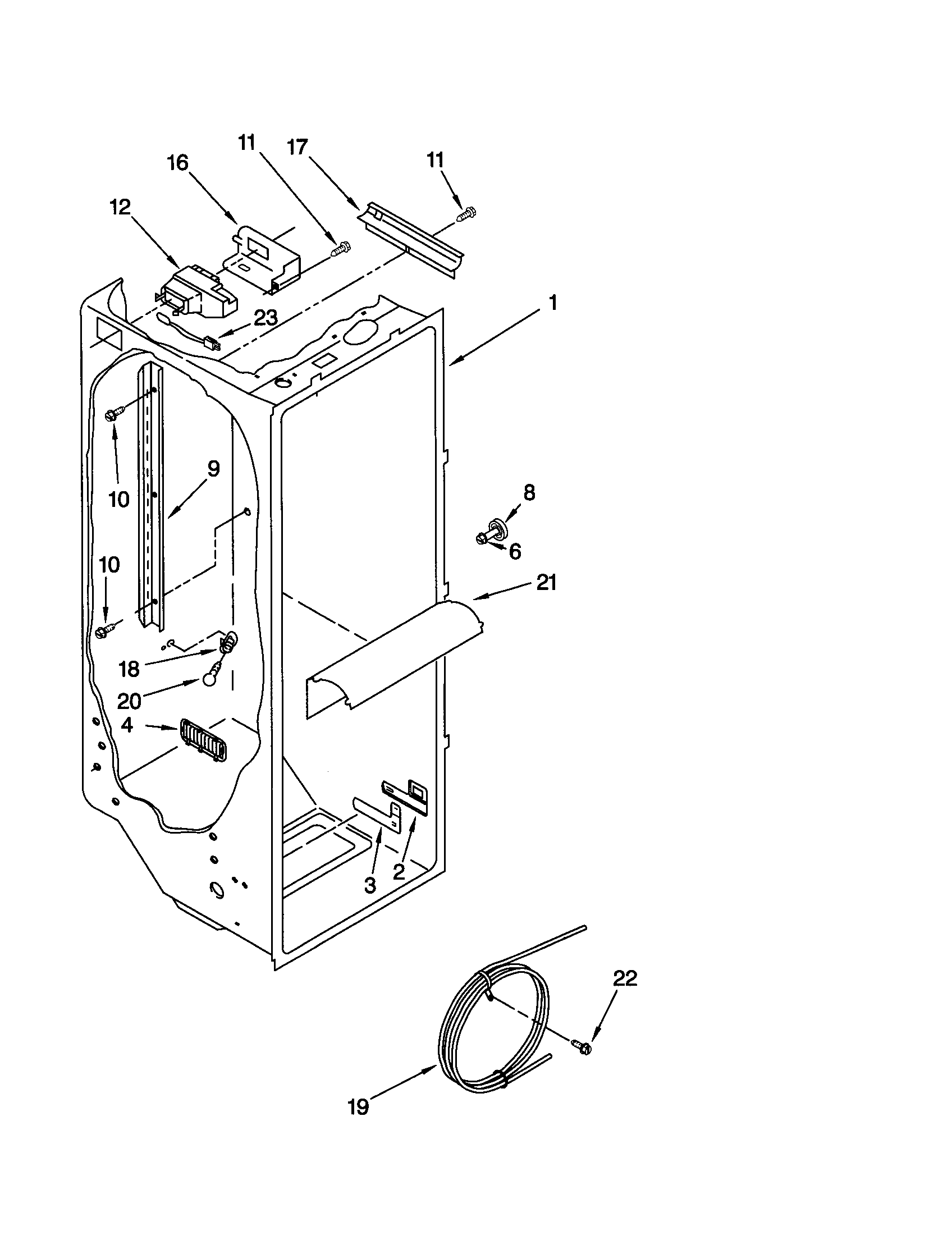 Kenmore 10652764100 refrigerator liner diagram