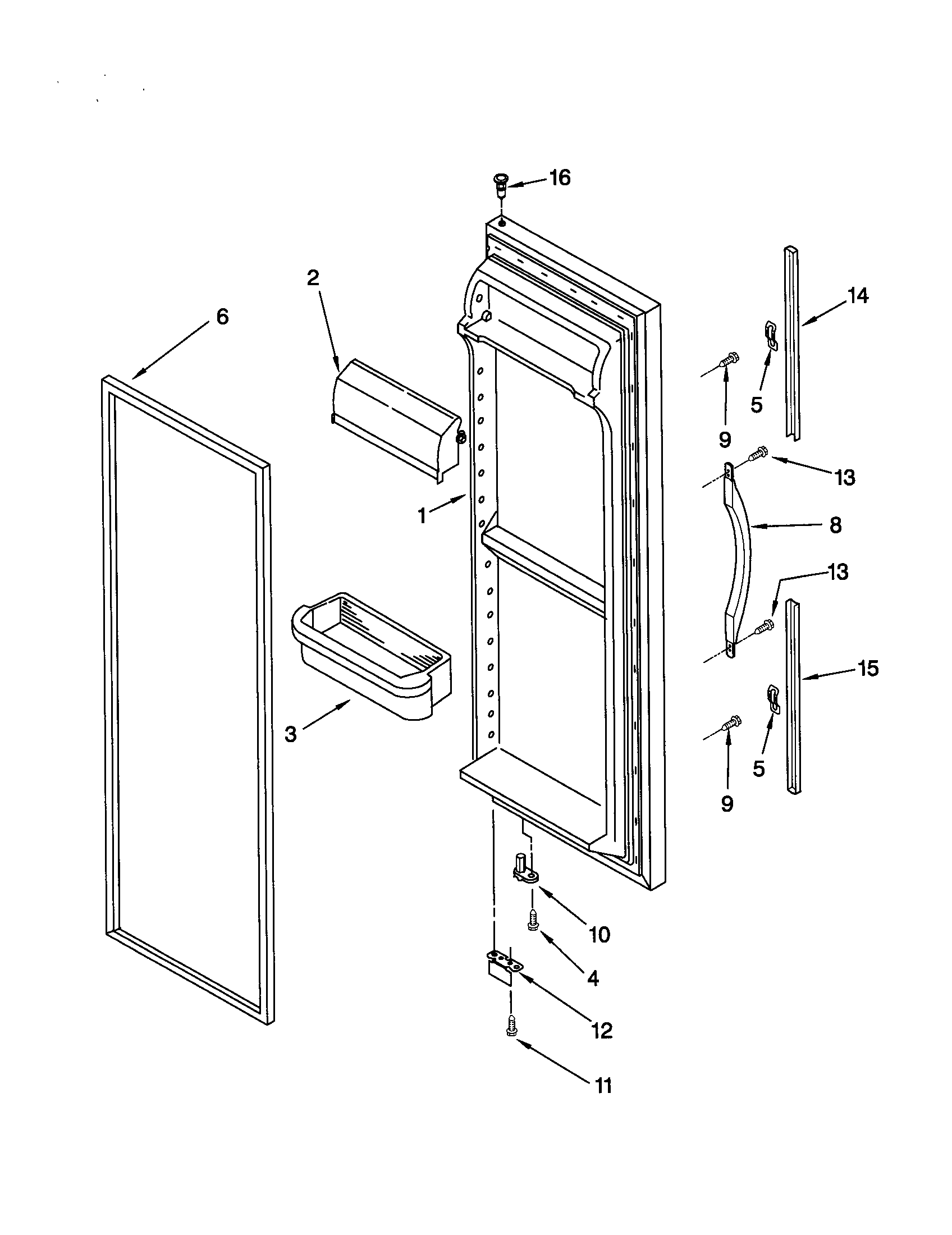 Kenmore 10652764100 refrigerator door diagram