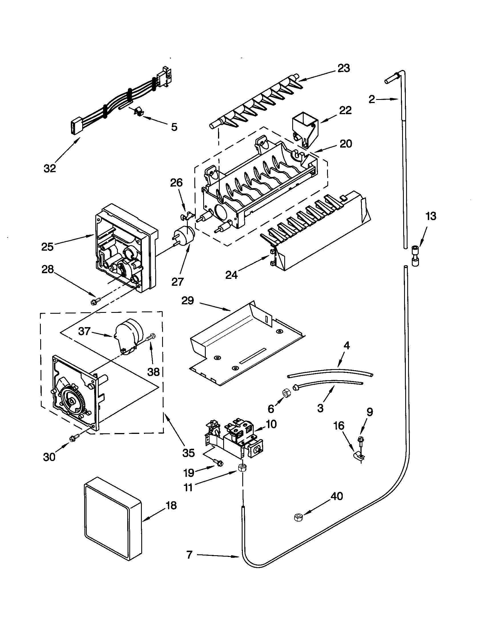 Kenmore 10652764100 icemaker diagram