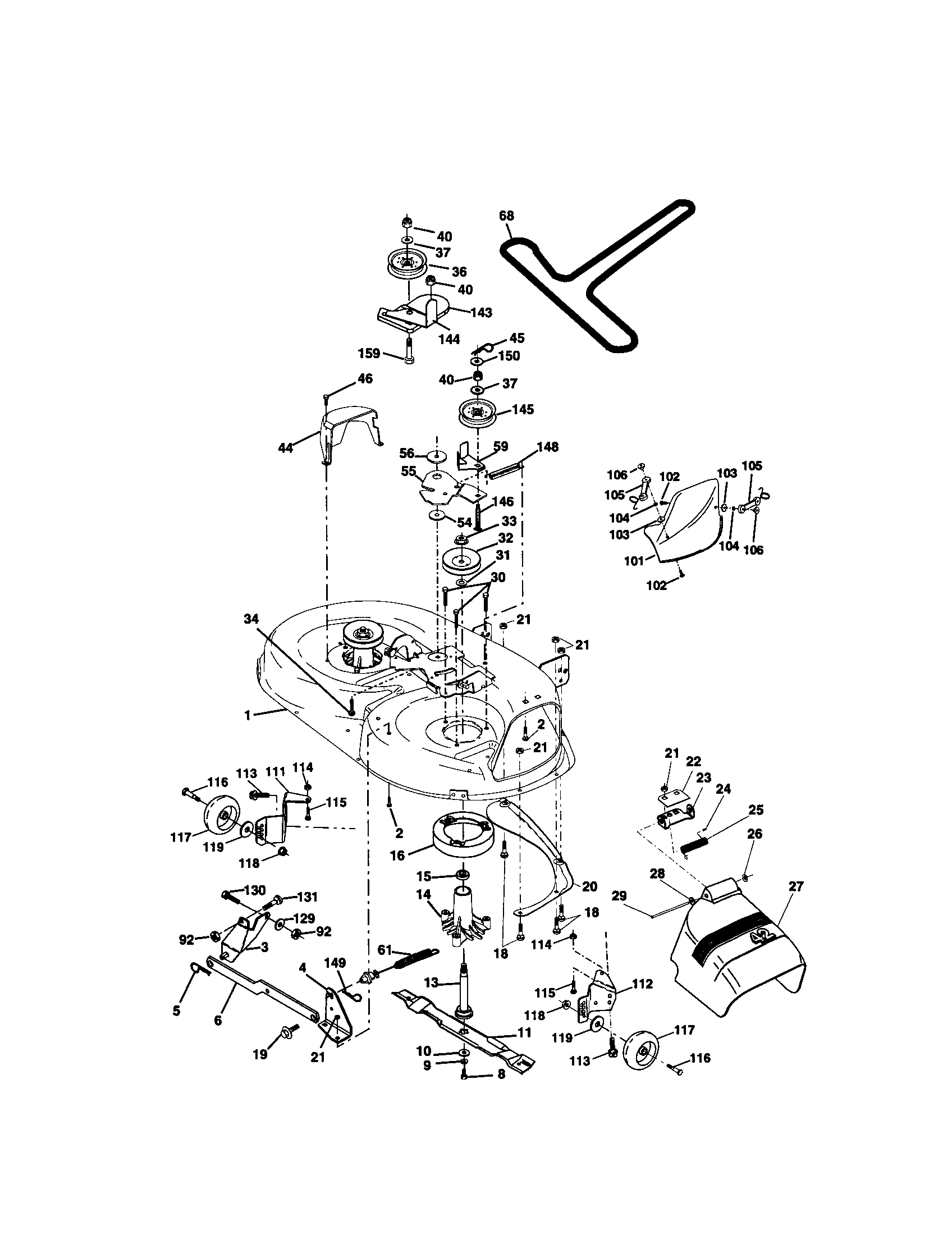 Craftsman 917272410 mower deck diagram