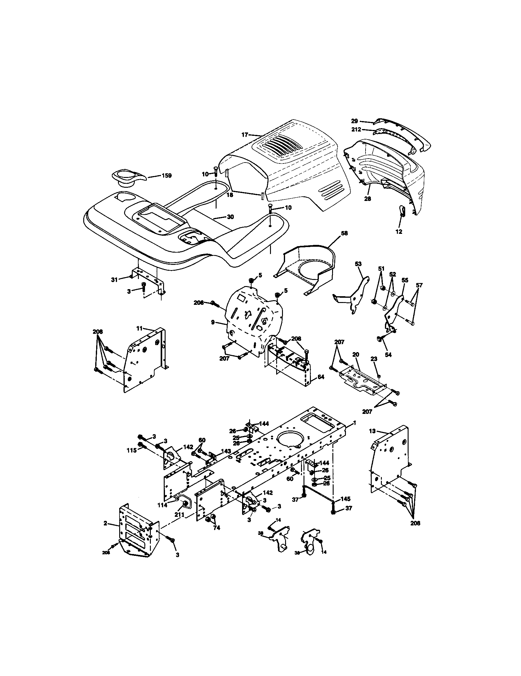 Craftsman 917271832 chassis and enclosures diagram