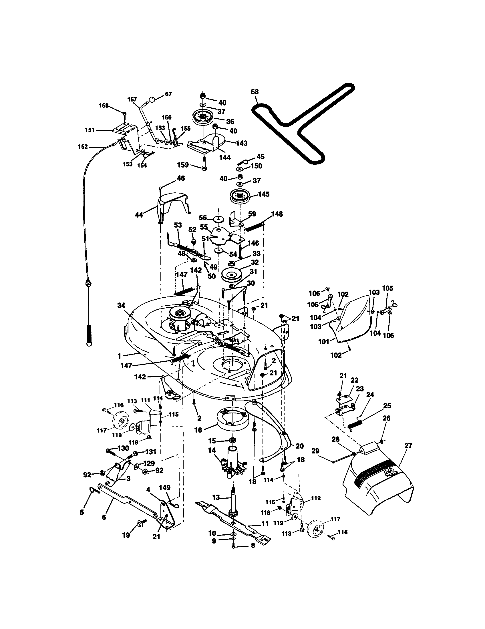 Craftsman 917271832 mower deck diagram