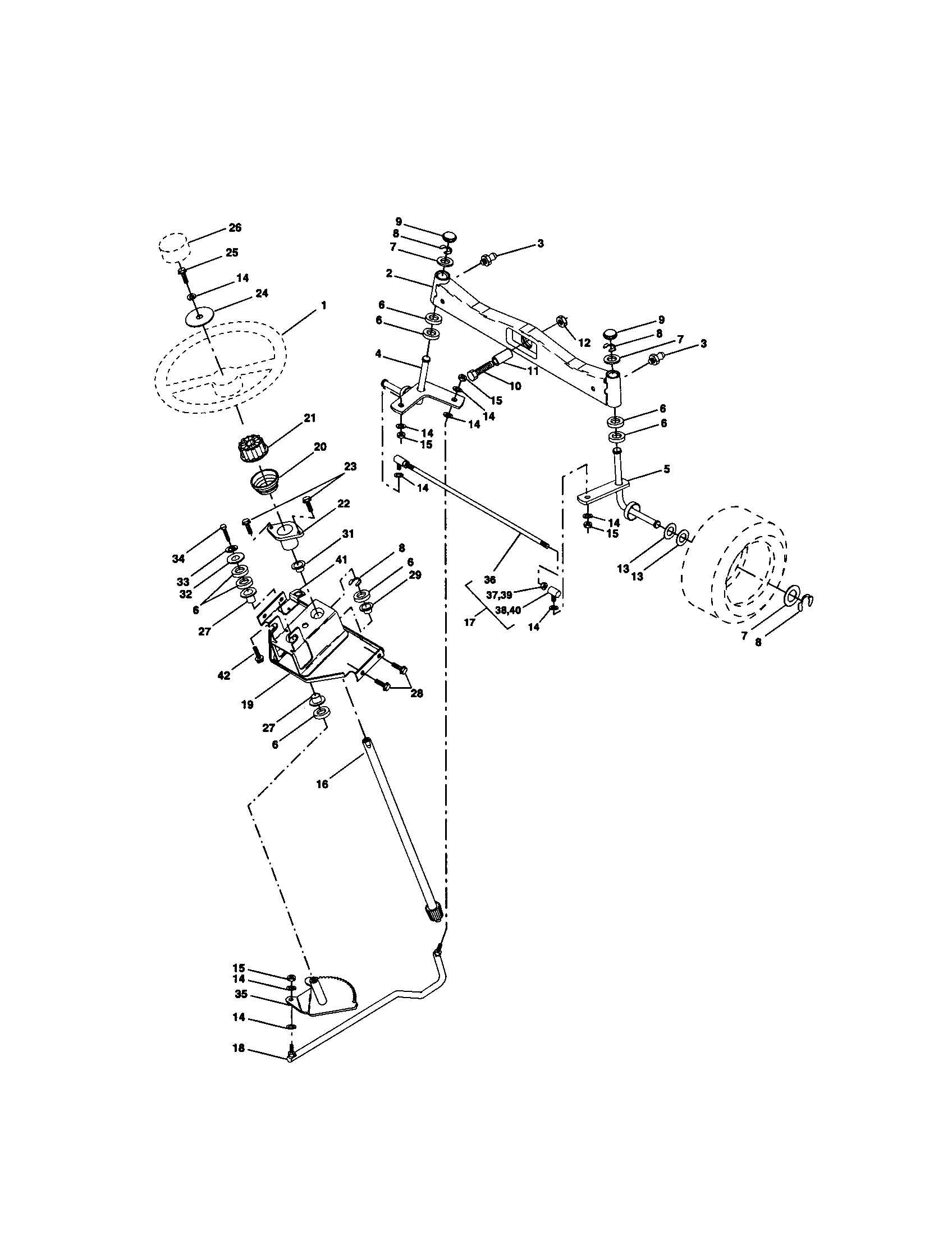 Craftsman 917272955 steering assembly diagram