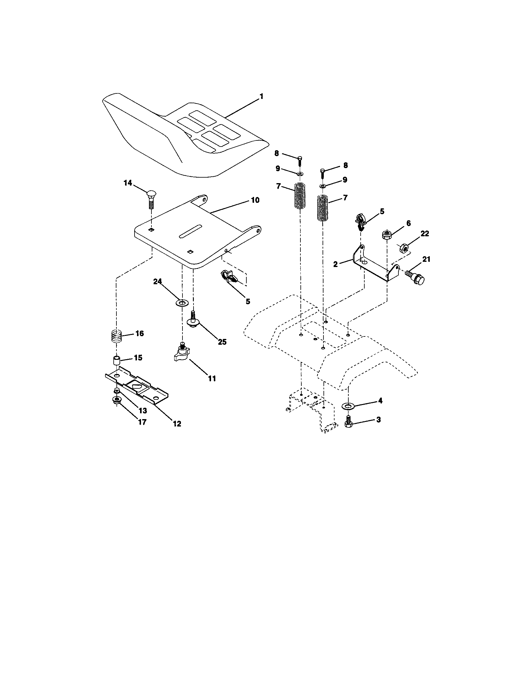 Craftsman 917271734 seat assembly diagram