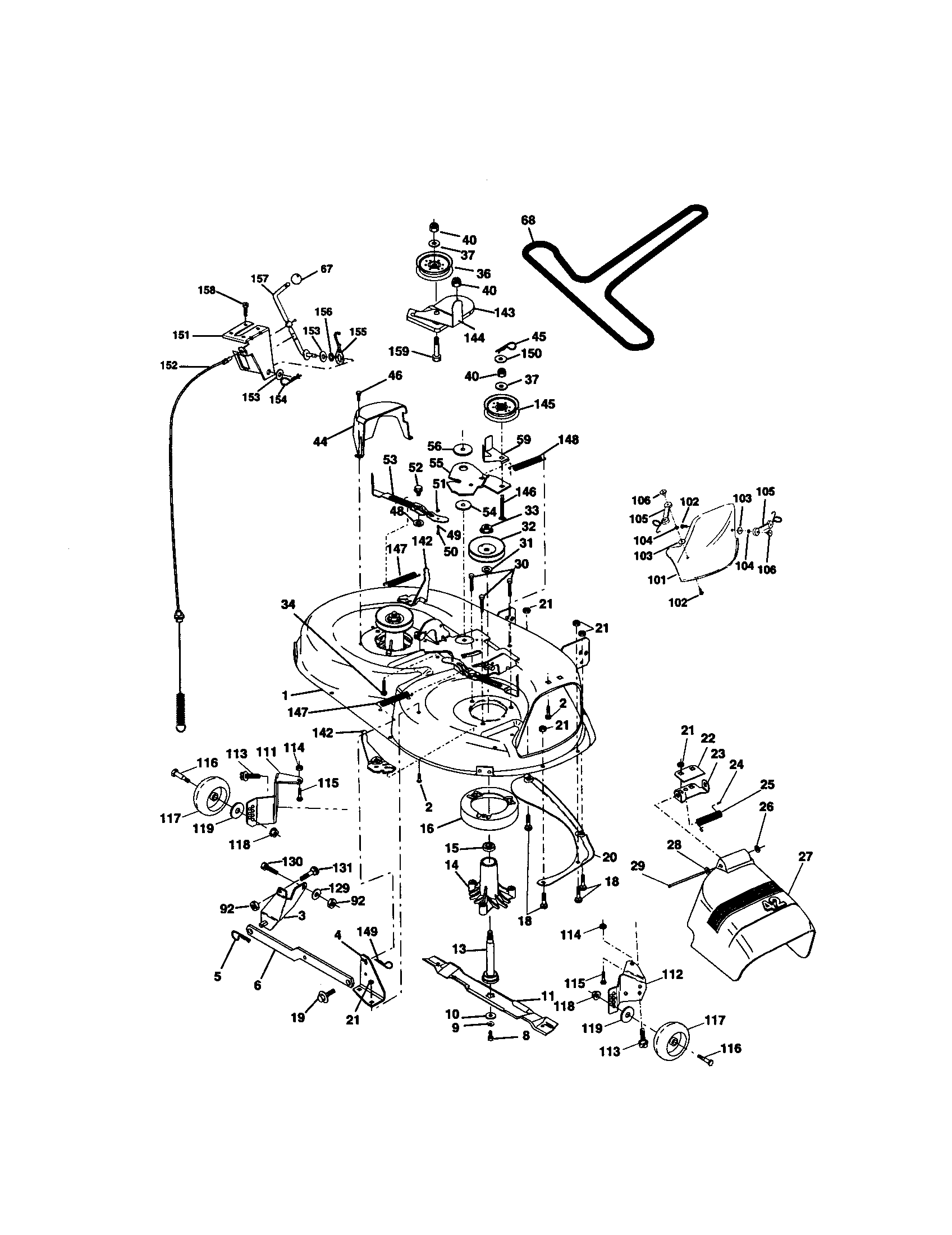 Craftsman 917271734 mower deck diagram