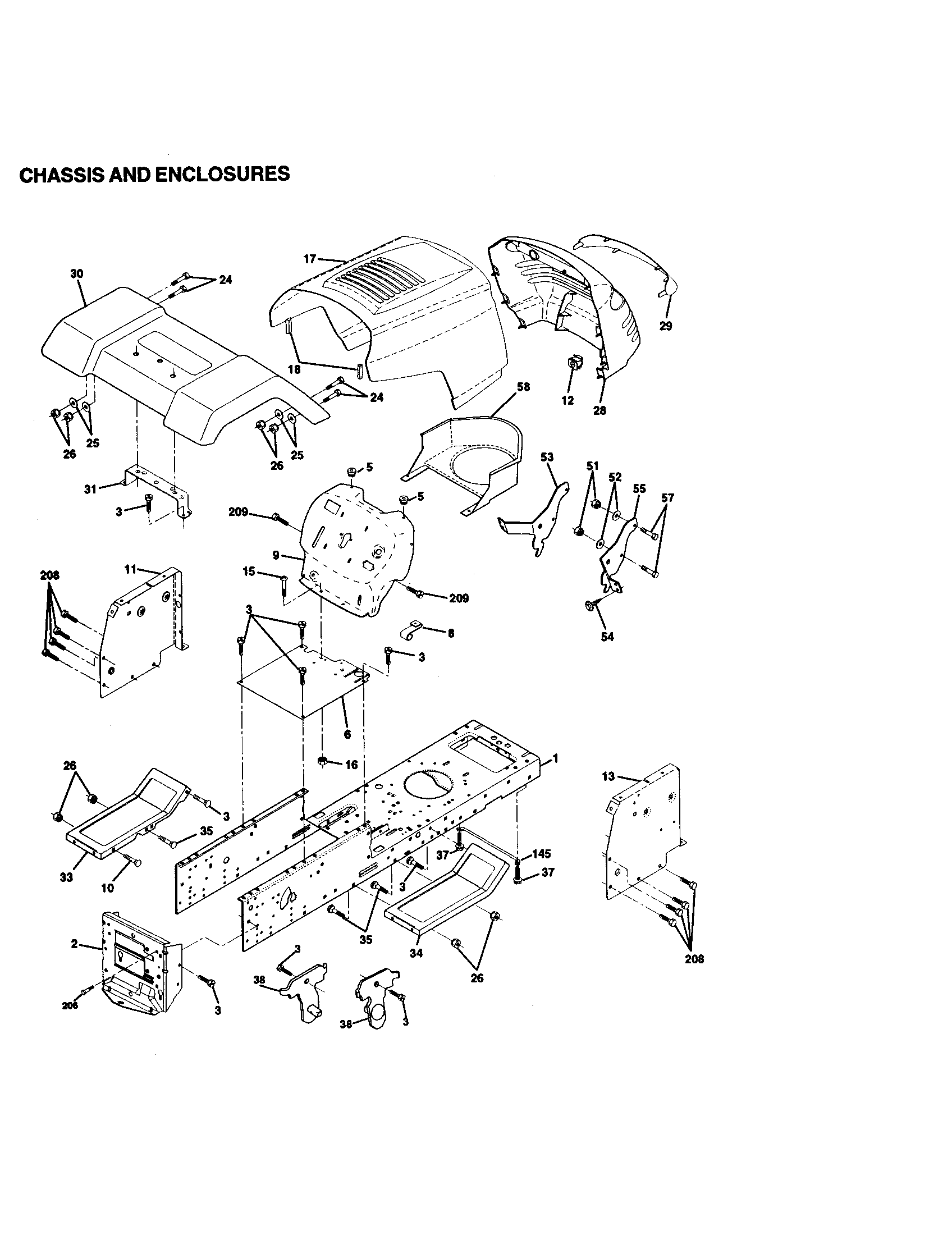 Craftsman 917270530 chassis and enclosures diagram