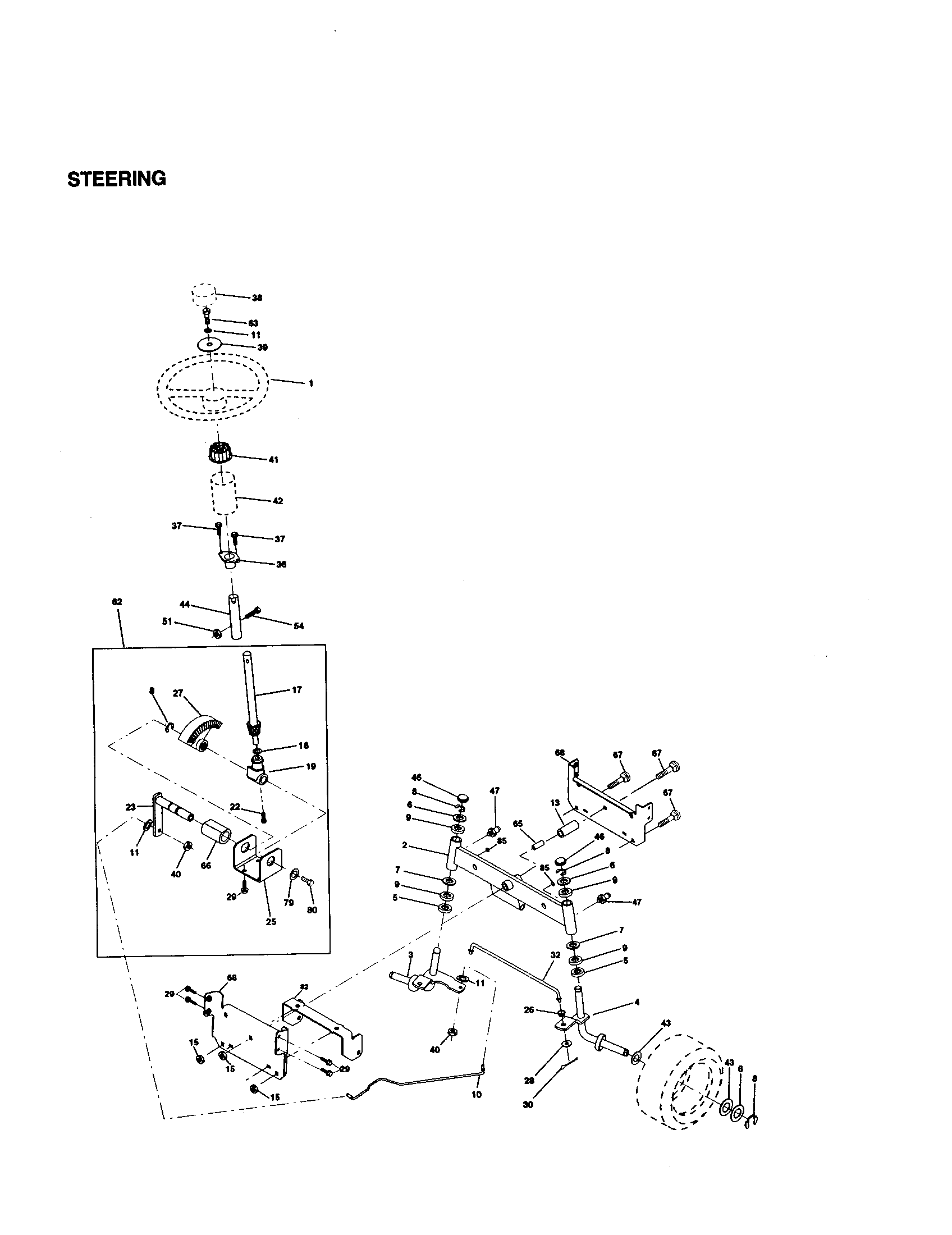 Craftsman 917270530 steering diagram