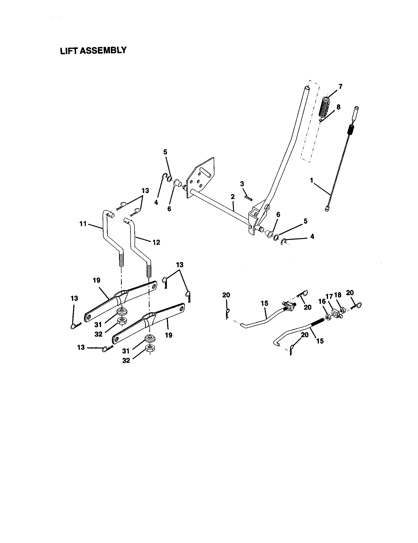 Craftsman 917270530 lift assembly diagram