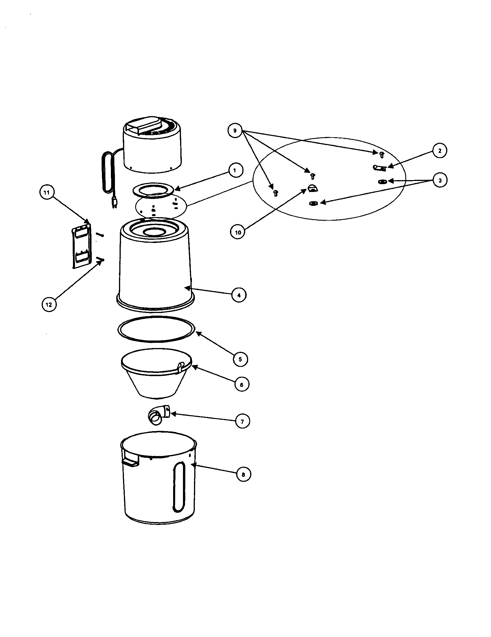 Eureka CV1810H upper body diagram
