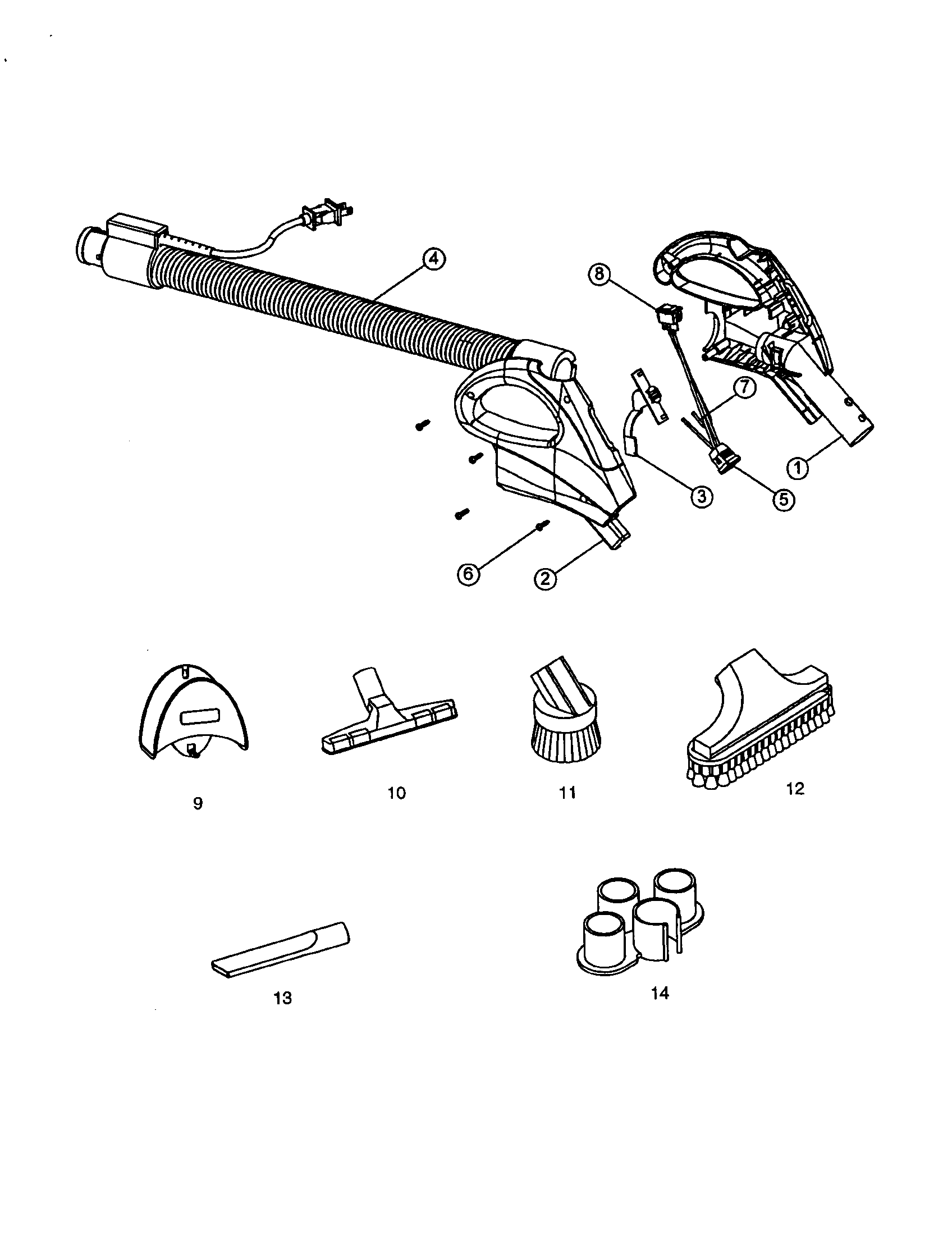 Eureka CV1810H hose diagram