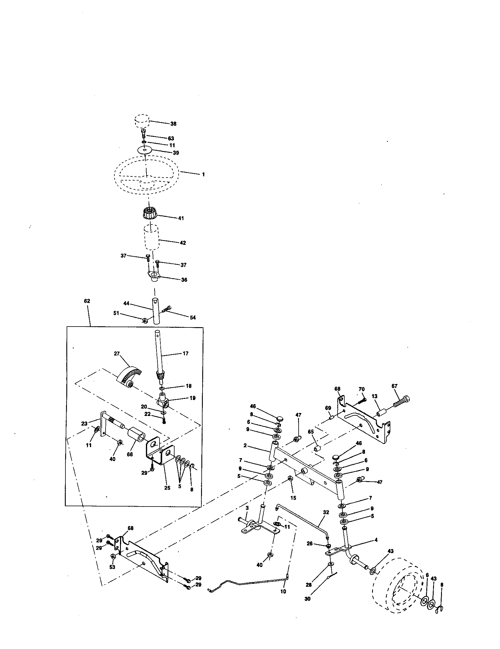 Craftsman 917259566 steering assembly diagram