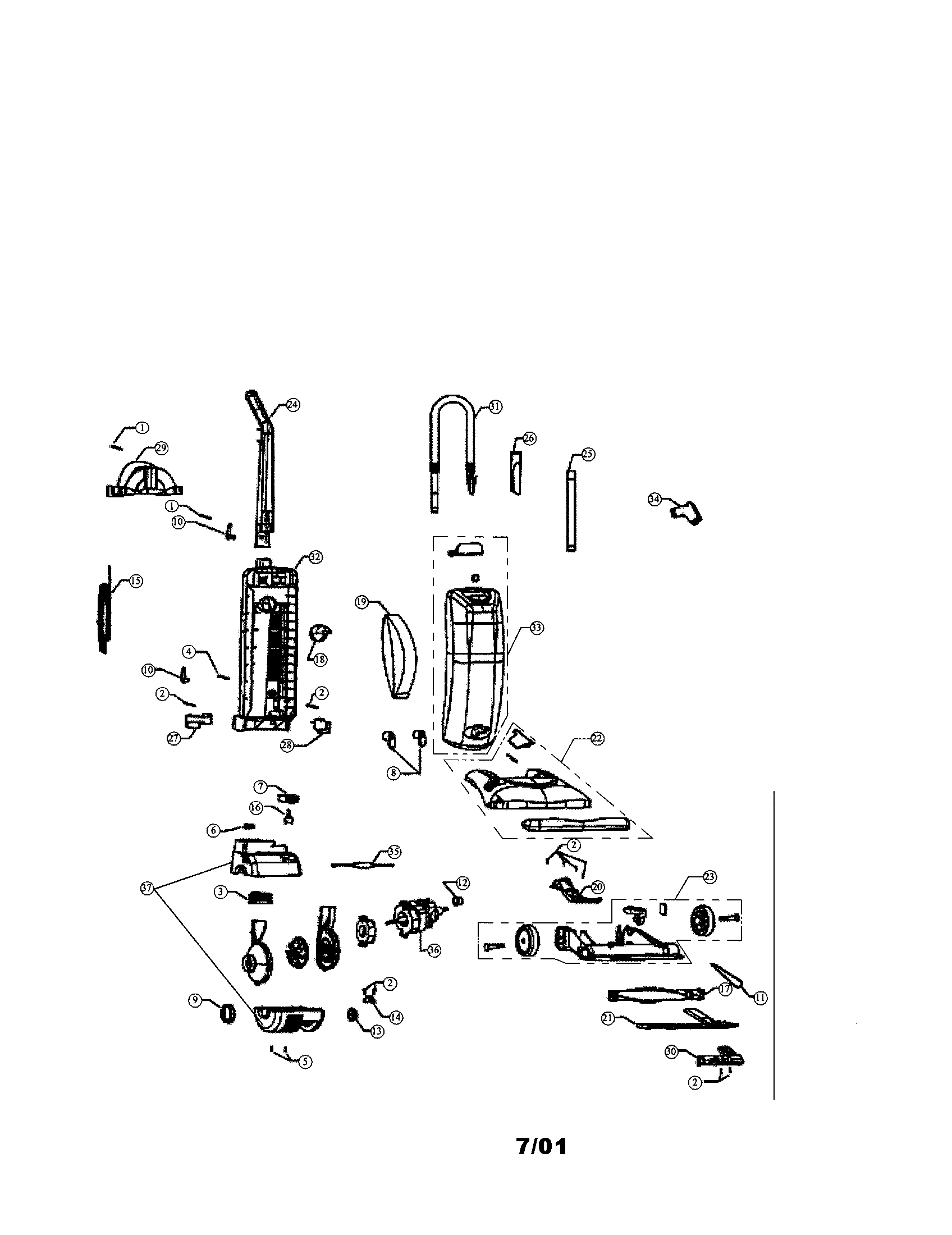 Dirt Devil 085550 body diagram