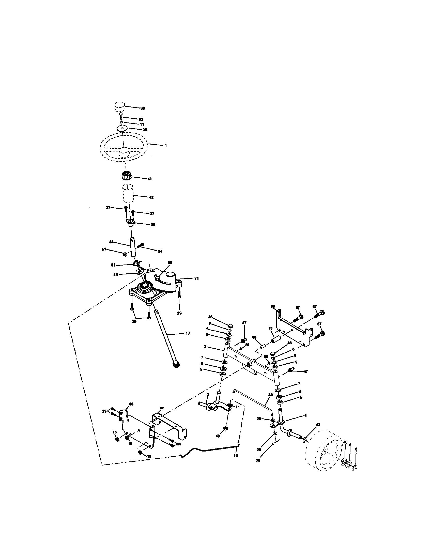 Craftsman 917271842 steering assembly diagram