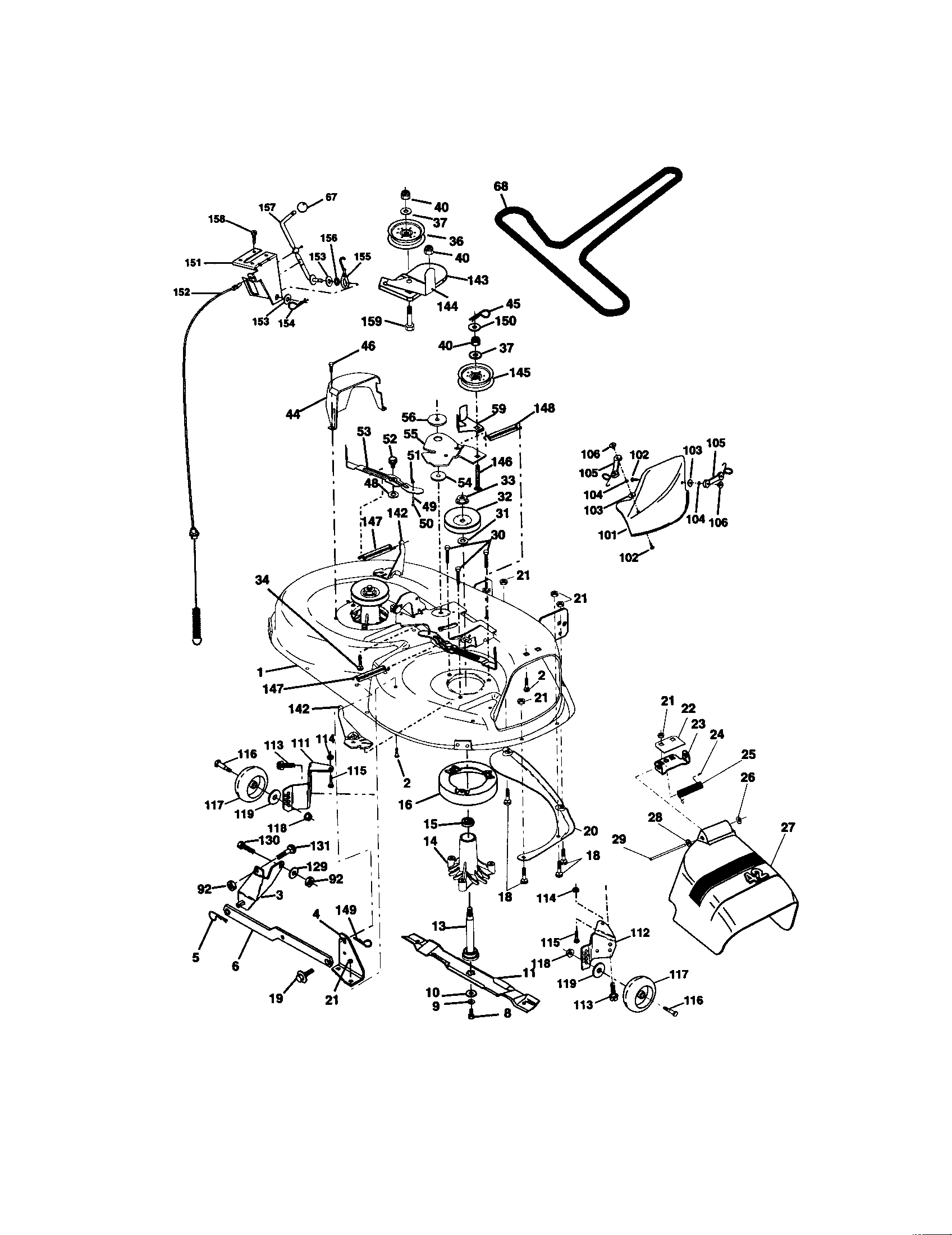 Craftsman 917271842 mower deck diagram