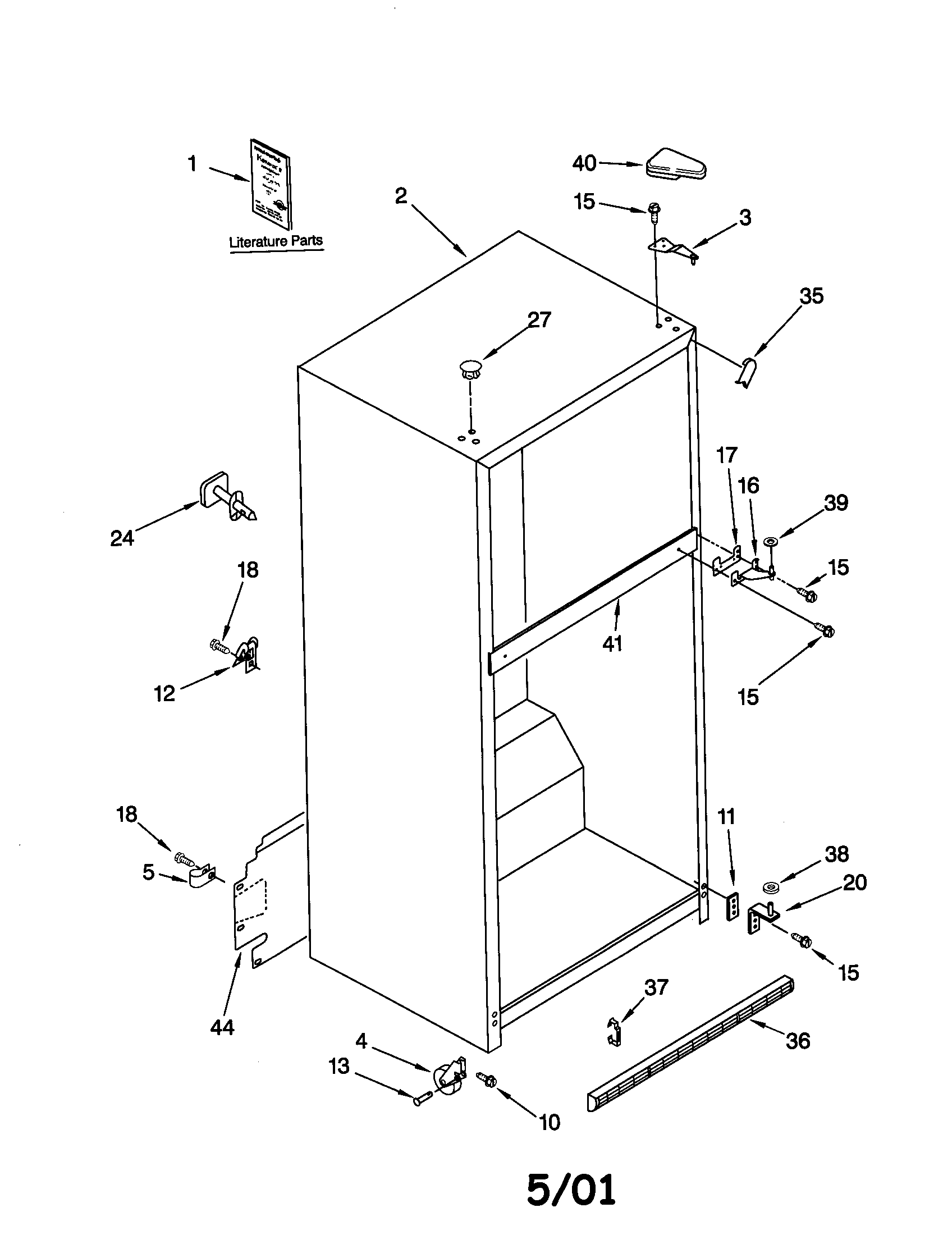 Kenmore 10661992100 cabinet diagram