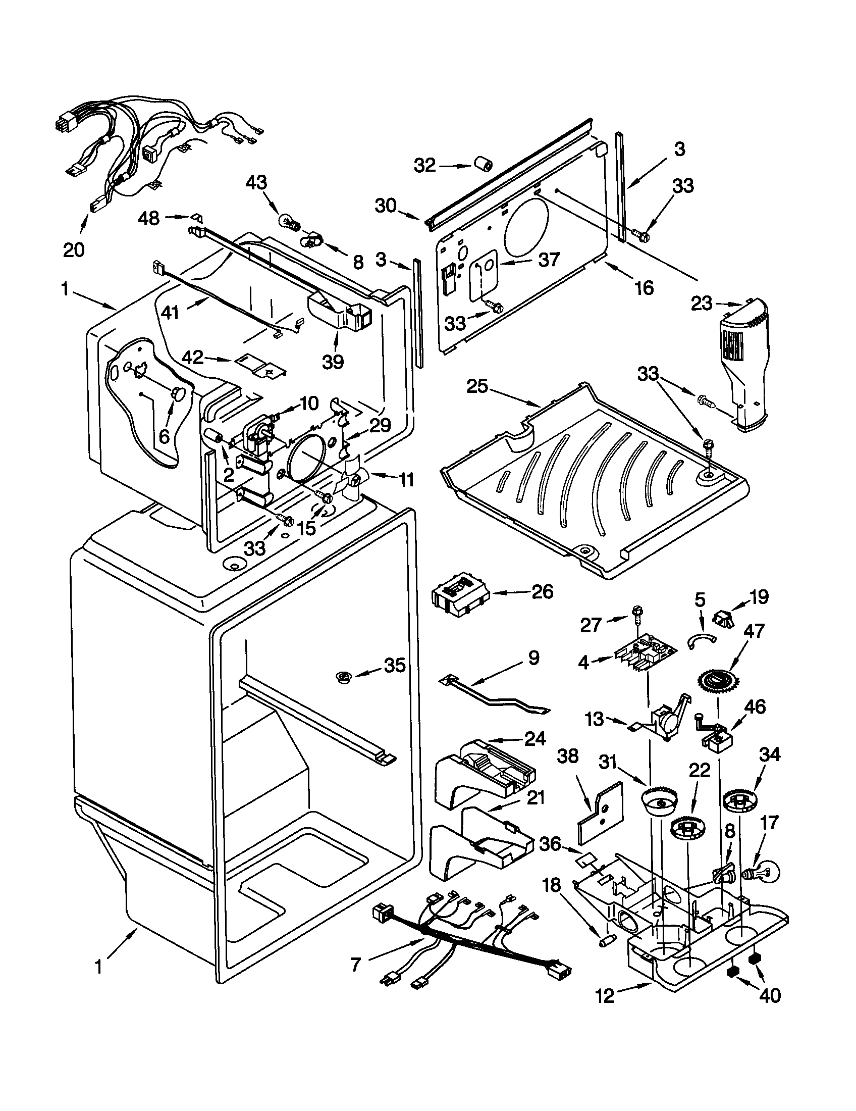 Kenmore 10661992100 liner diagram