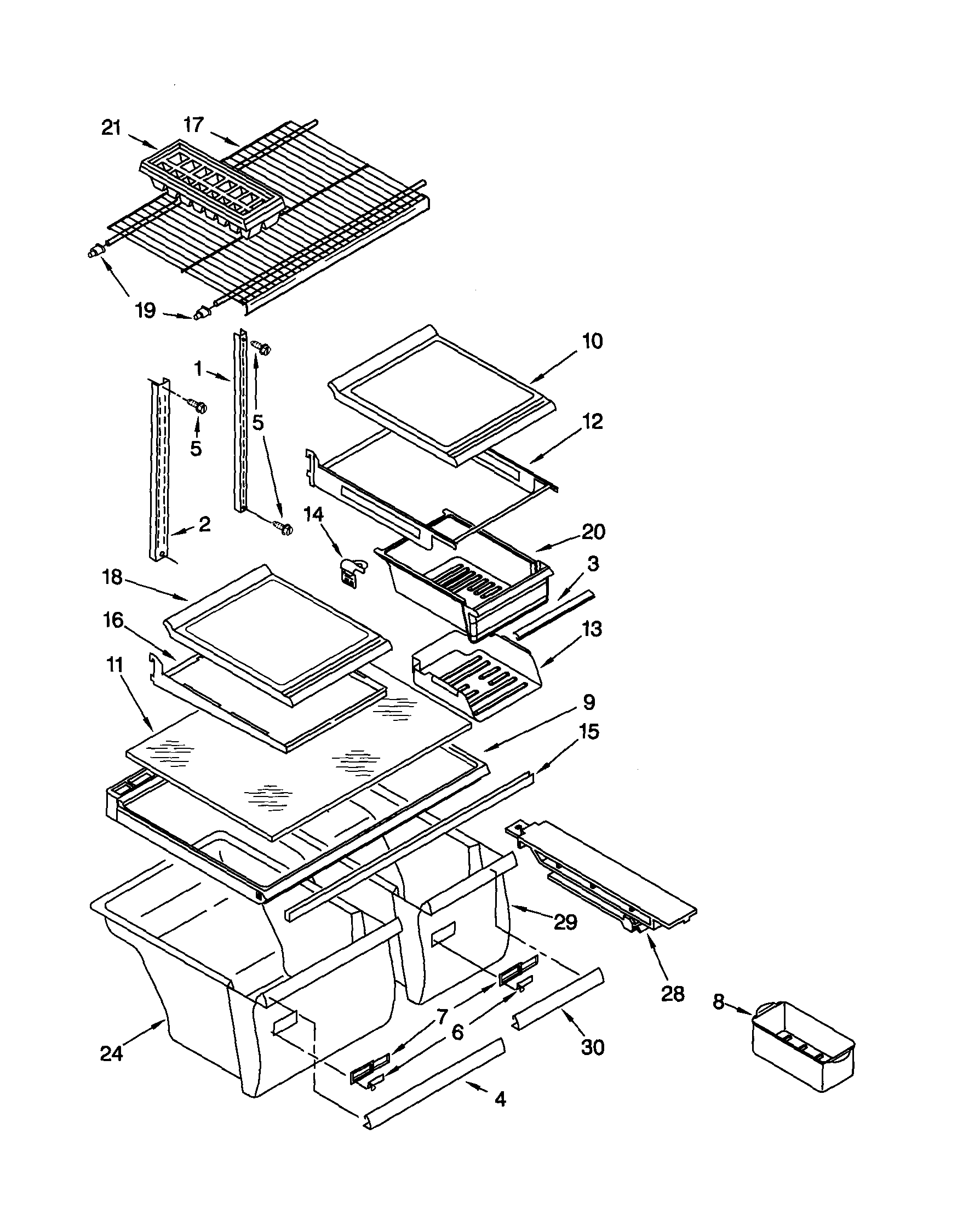 Kenmore 10661992100 shelf diagram