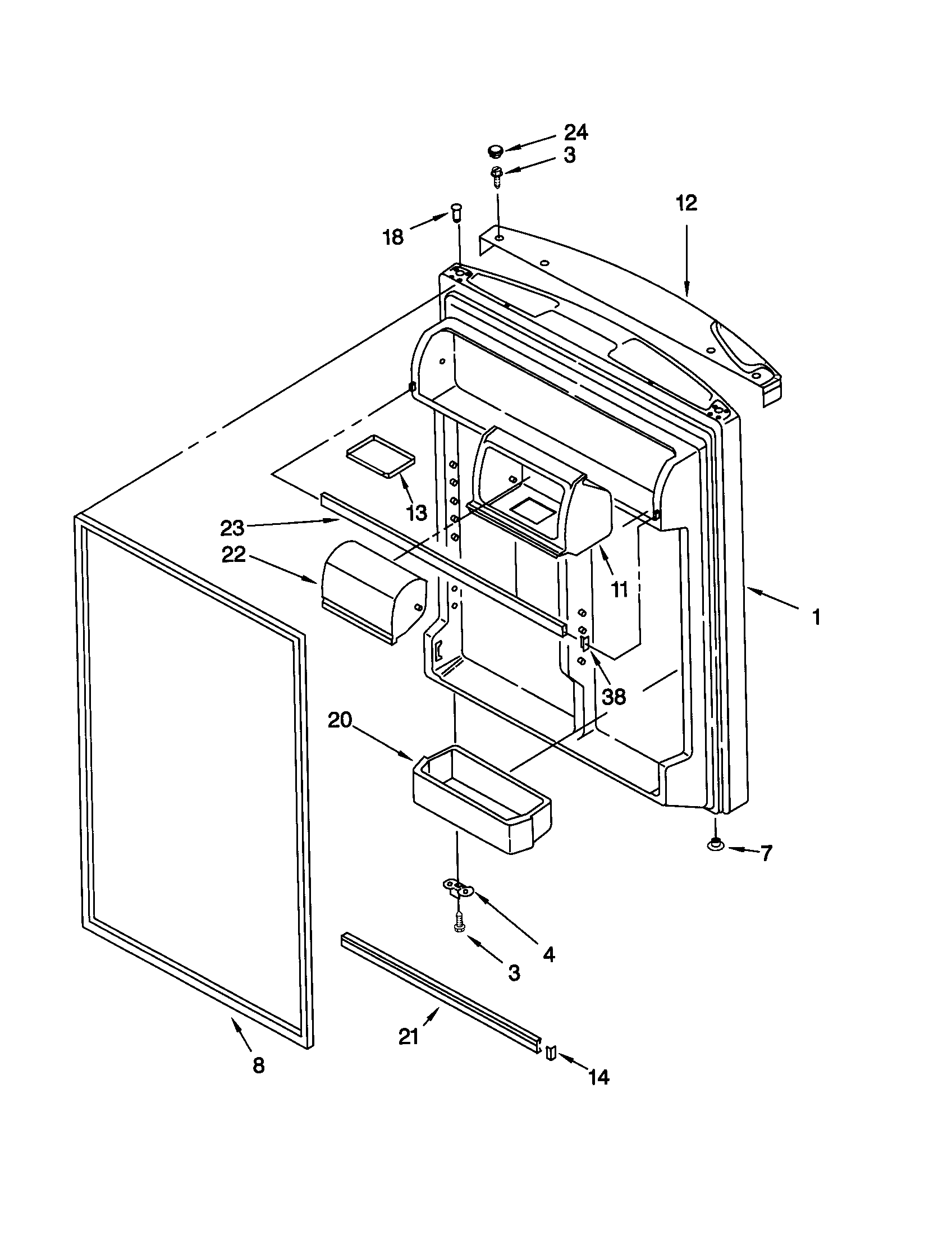 Kenmore 10661992100 refrigerator door diagram