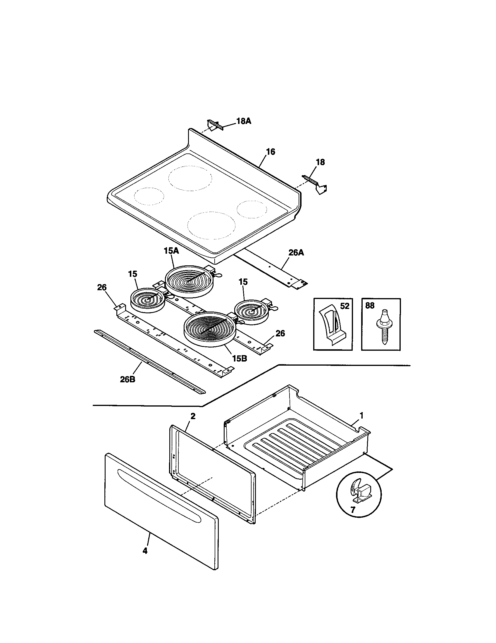 Kenmore 79095304100 top/drawer diagram