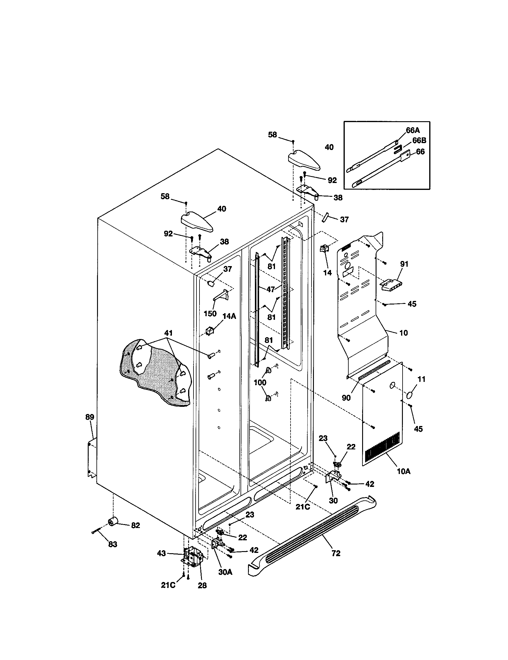 Kenmore 25351694100 cabinet diagram