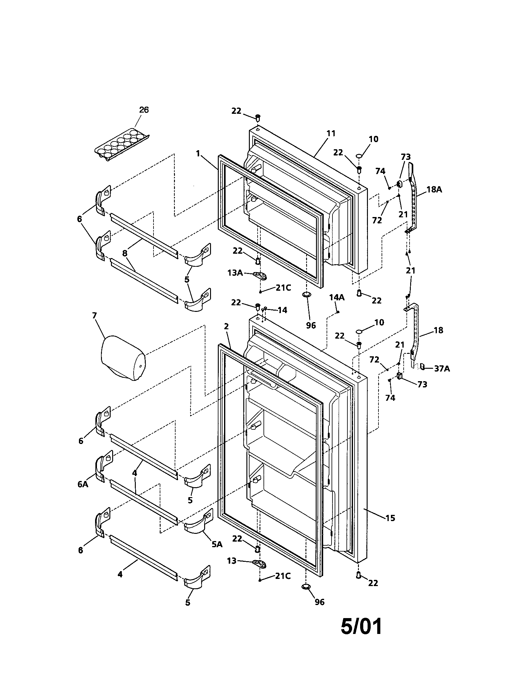 Kenmore 25331842100 door diagram